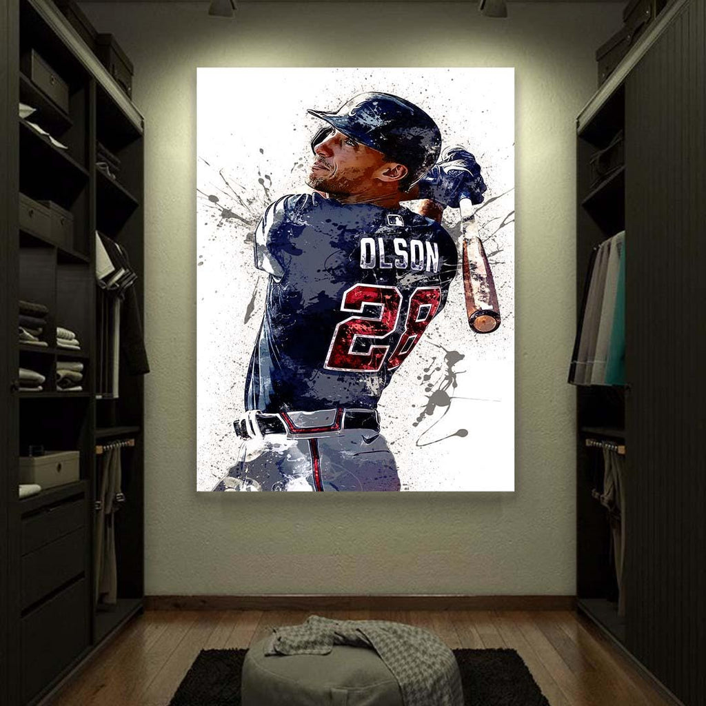 Matt Olson Poster, Atlanta Braves, Gallery Canvas Wrap, Fine Art, Wall Decor for Man Cave, Kids room, Dorm Room