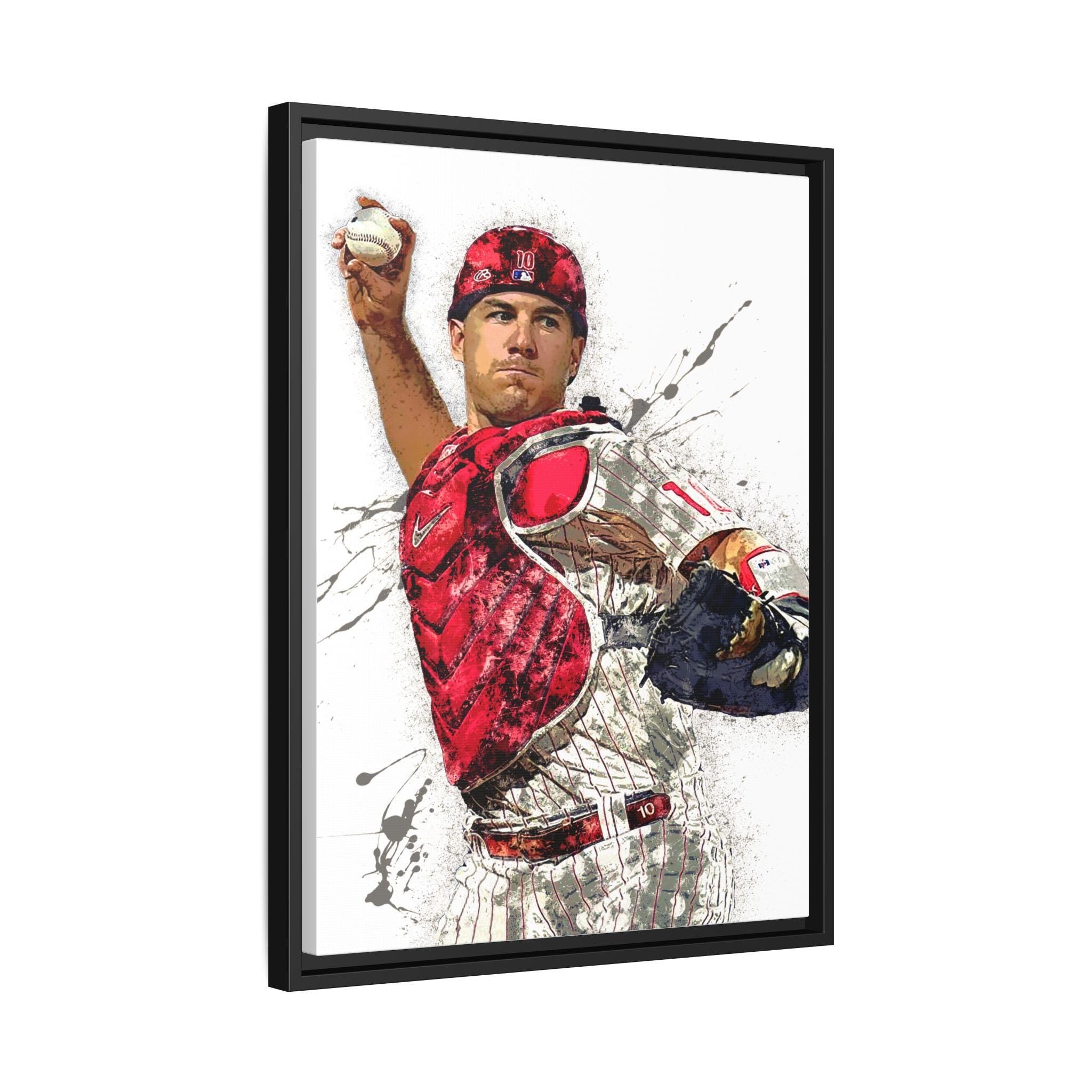 JT Realmuto Poster, Philadelphia Phillies, Gallery Canvas Wrap or Museum-Quality Poster Print, Fine Art, Man Cave, Office or Kids Room