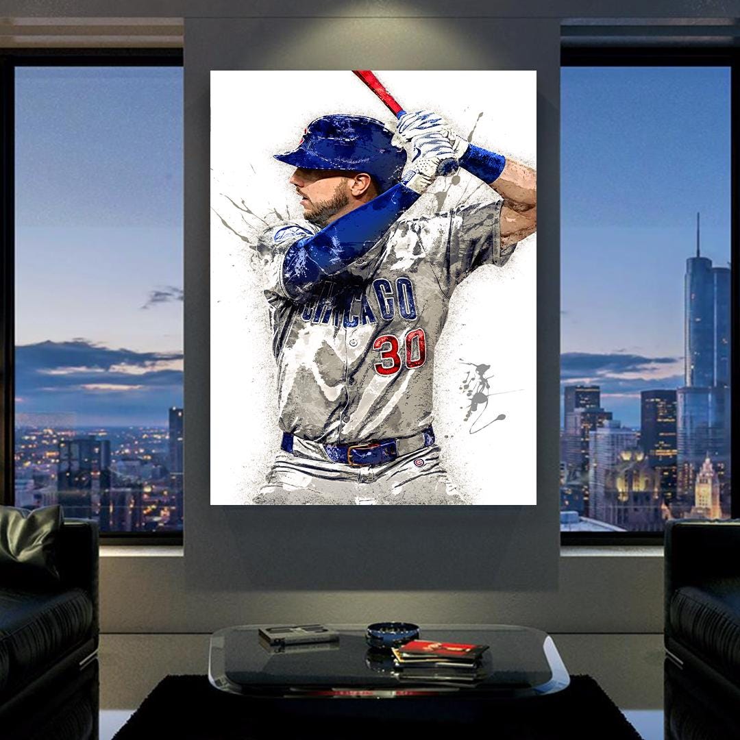 Kyle Tucker, Chicago Cubs, Gallery Canvas Wrap or Museum-Quality Poster Print, Fine Art, Wall Decor for Man Cave, Office or Dorm Room