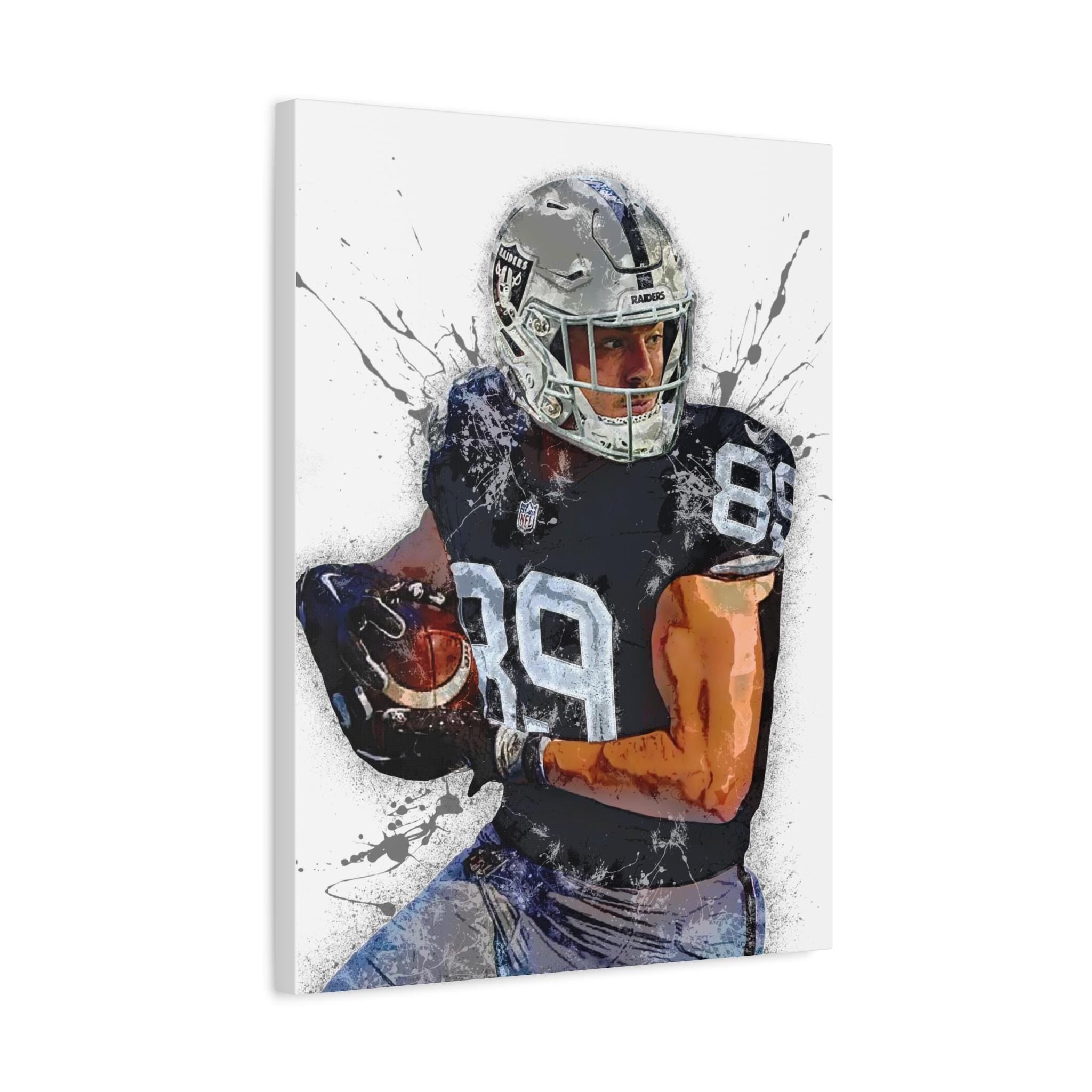 Brock Bowers Poster, Las Vegas Raiders, Gallery Canvas Wrap or Museum-Quality Poster, Fine Art, Man Cave, Kids room, Office