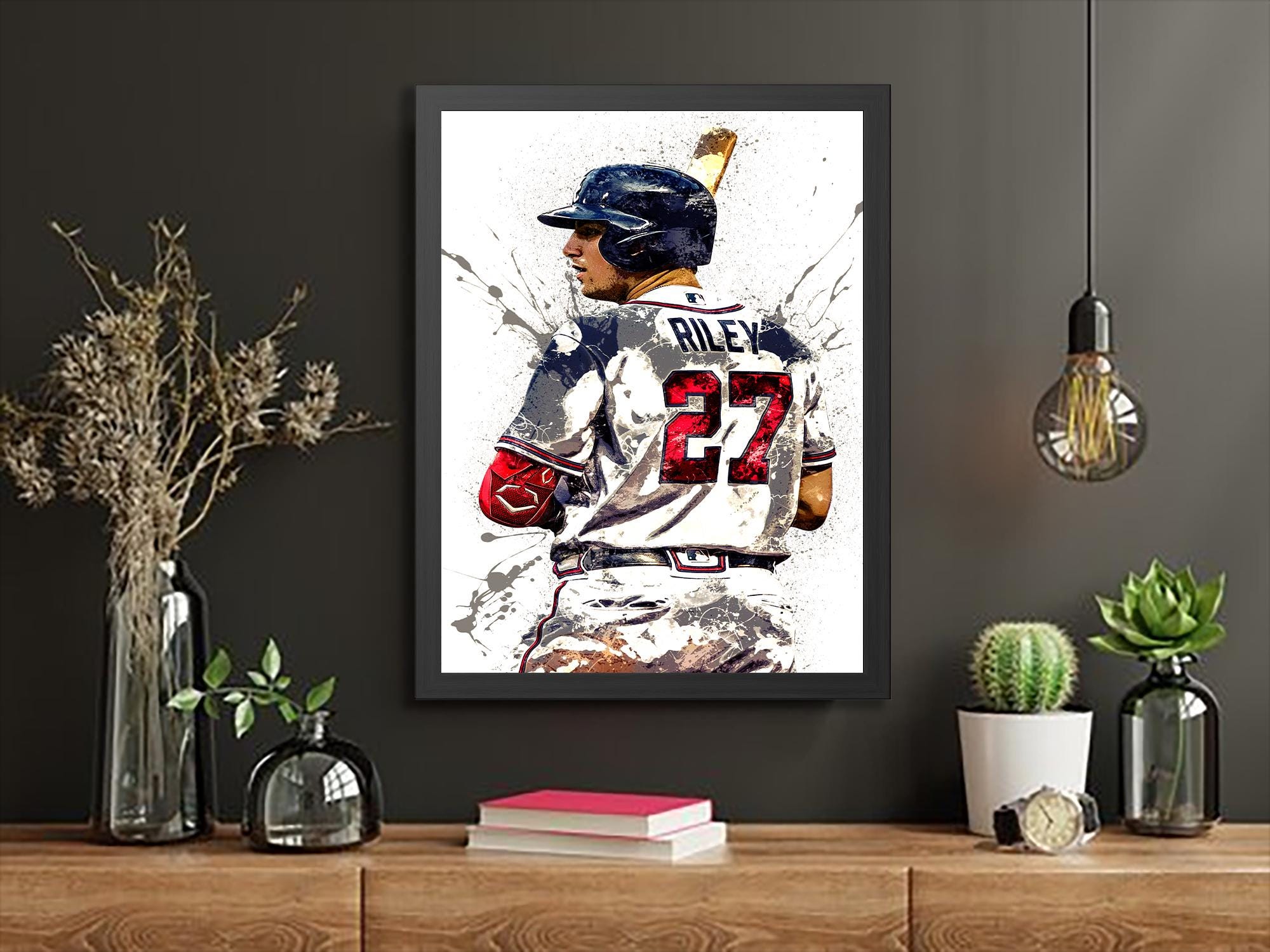 Austin Riley Poster, Atlanta Braves, Gallery Canvas Wrap, Fine Art, Wall Decor for Man Cave, Kids room, Dorm Room