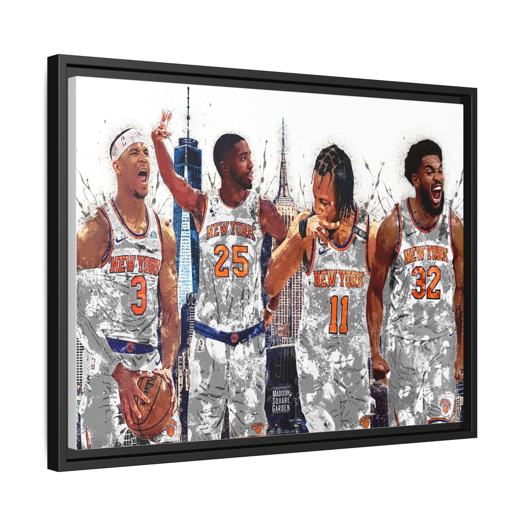 Jalen Brunson, Mikal Bridges, Josh Hart, Karl-Anthony Towns, NY Knicks, Canvas Wrap or Museum-Quality Poster, Man Cave, Office or Dorm Room