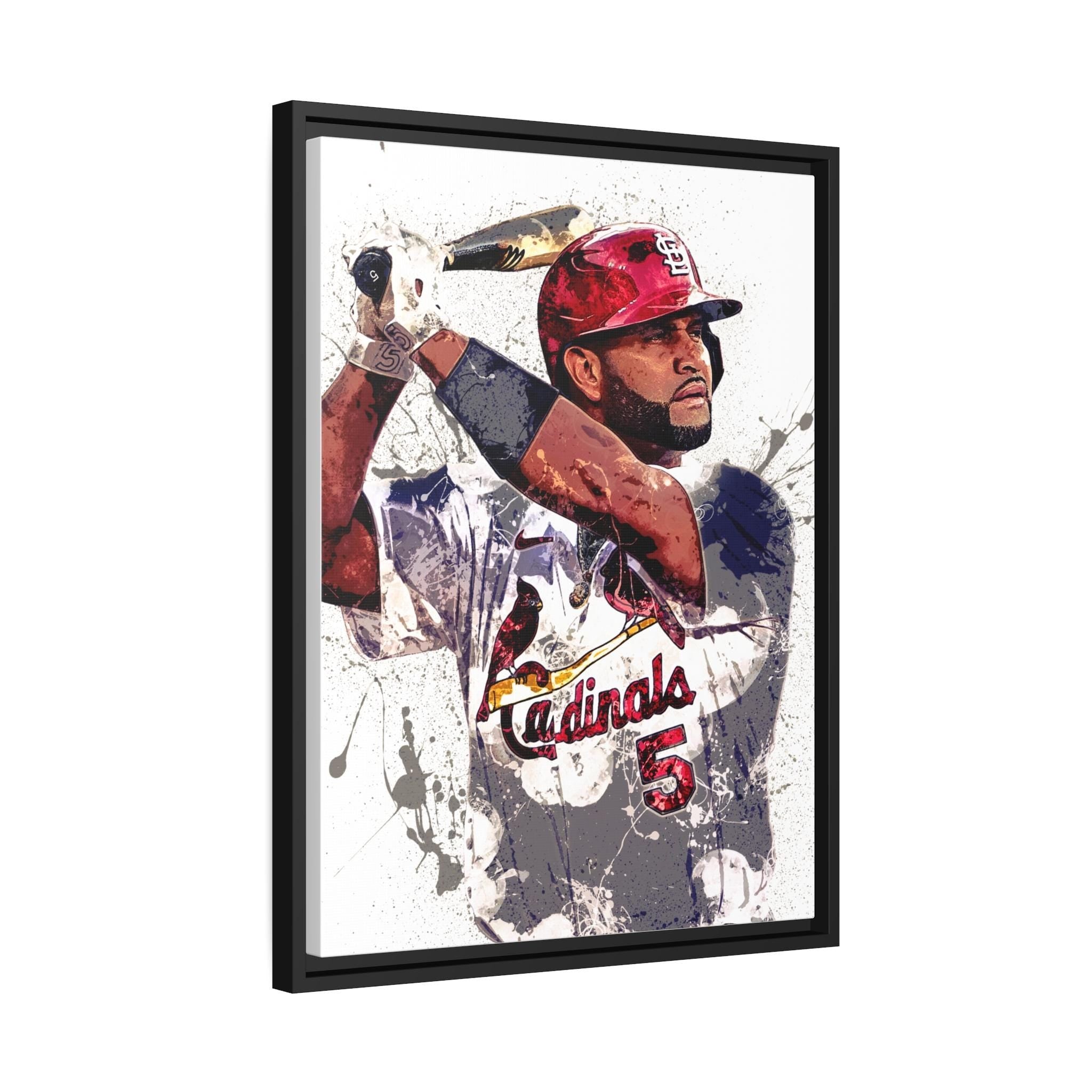 Albert Pujols Poster, St. Louis Cardinals, Gallery Canvas Wrap or Museum-Quality Poster, Fine Art, Man Cave, Kids room, Dorm Room, Kids Room