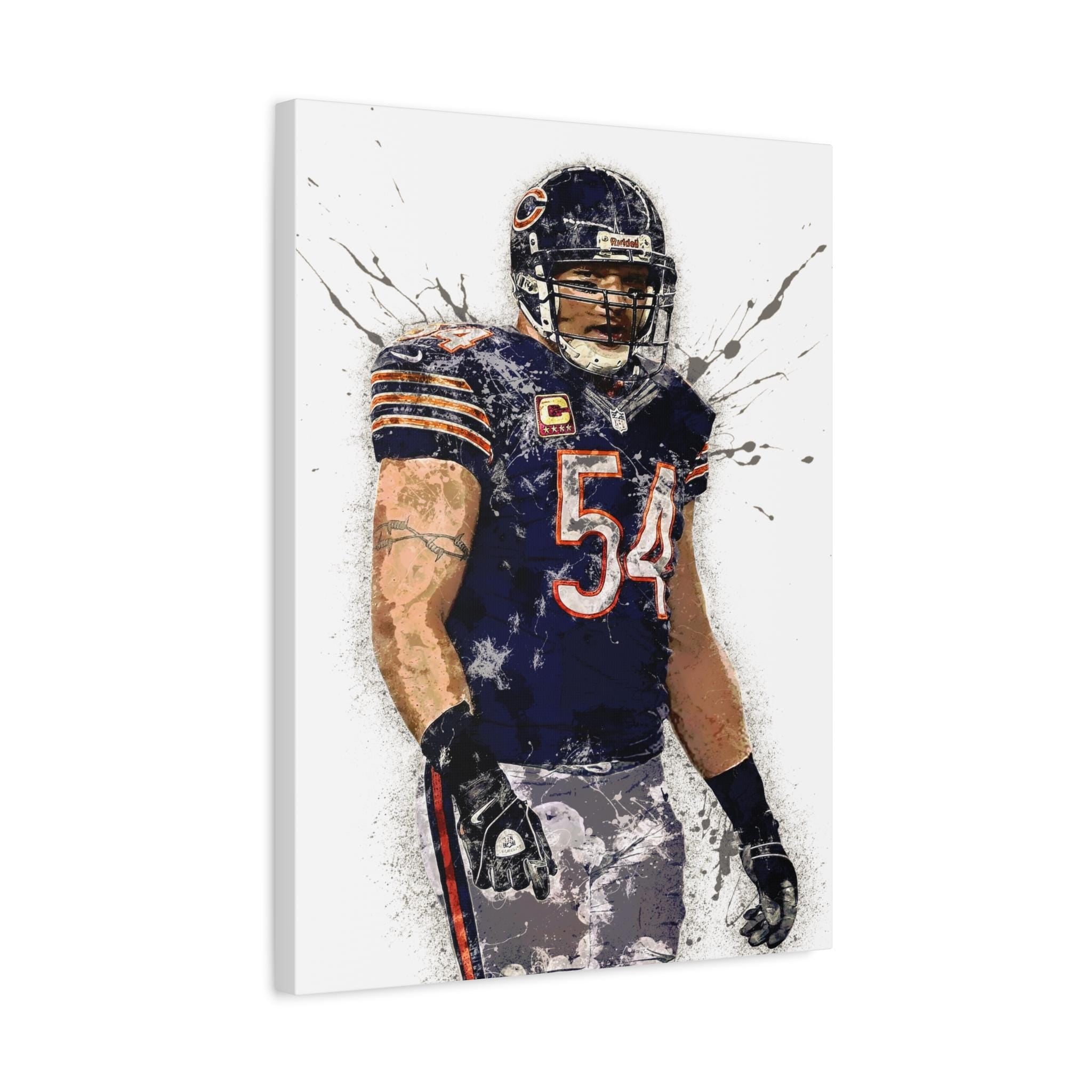 Brian Urlacher Chicago Bears Poster: Man Cave Sports Art