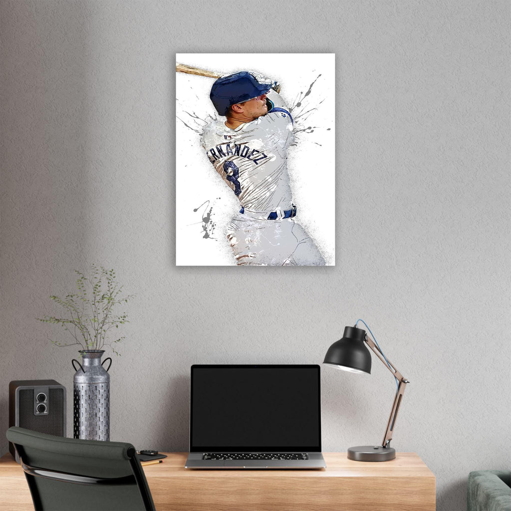 Kiké Hernández Poster, Los Angeles Dodgers, Gallery Canvas Wrap, Fine Art, Wall Decor for Man Cave, Kids room, Dorm Room