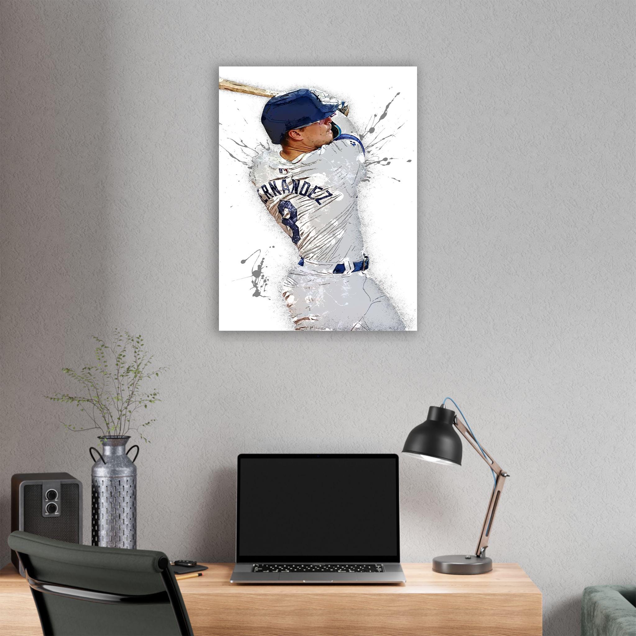Kiké Hernández Poster, Los Angeles Dodgers, Gallery Canvas Wrap, Fine Art, Wall Decor for Man Cave, Kids room, Dorm Room