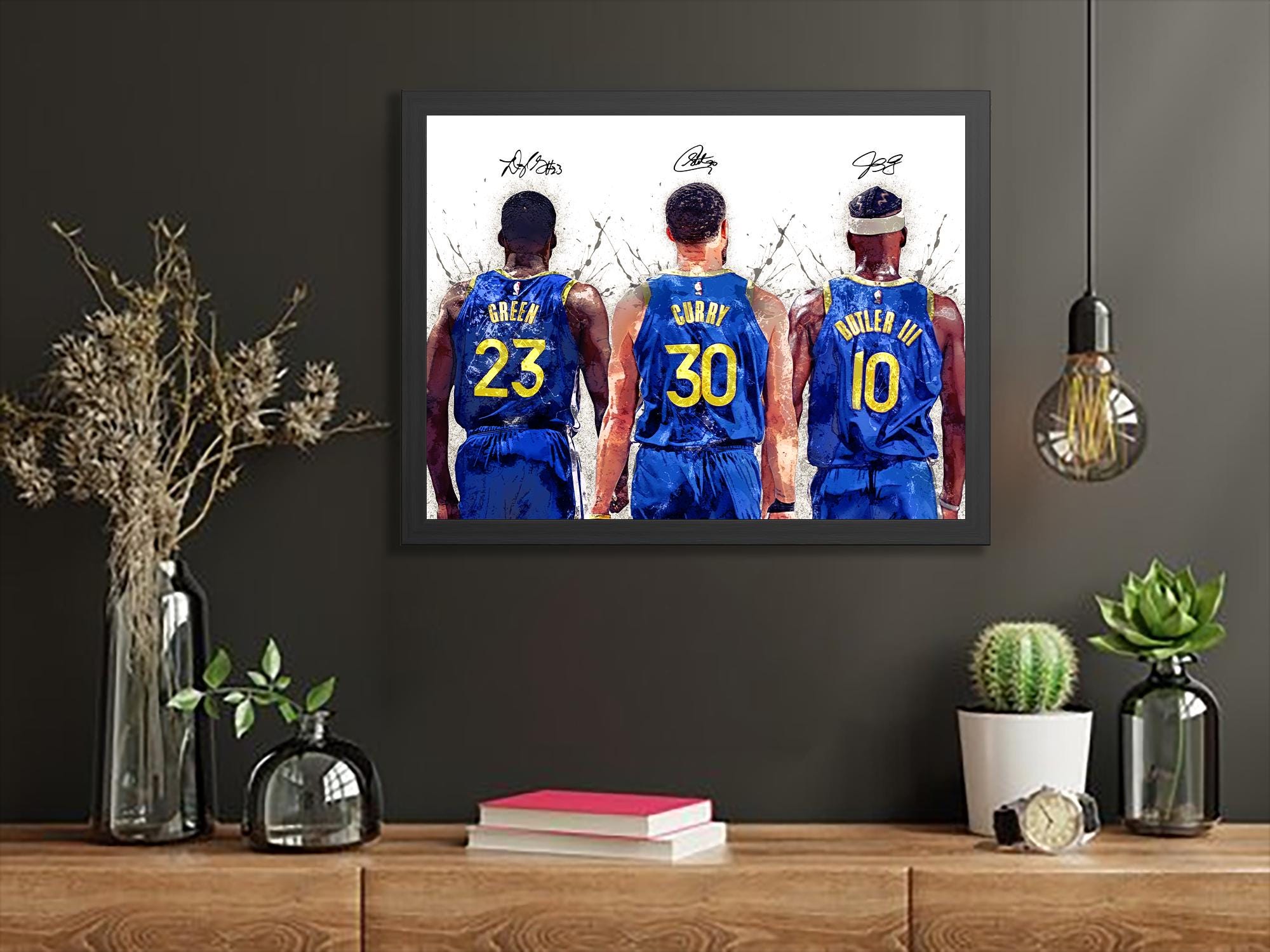 Steph Curry, Draymond Green, Jimmy Butler Poster, Golden State Warriors, Gallery Canvas Wrap, Man Cave, Kids room, Dorm Room, Office