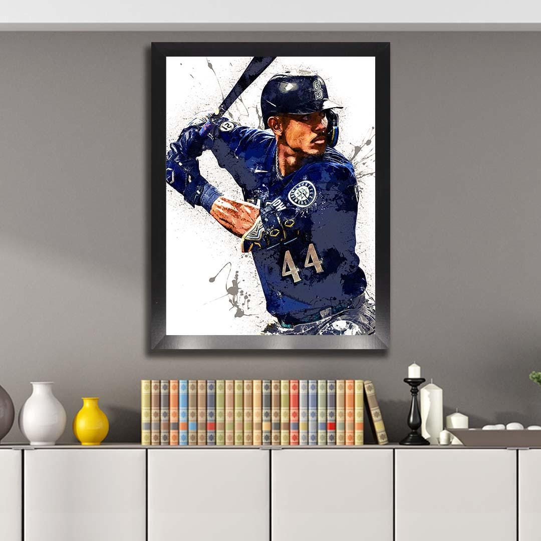 Julio Rodríguez Poster, Seattle Mariners, Gallery Canvas Wrap or Premium Poster Print, Man Cave, Kids room, Office, Dorm Room