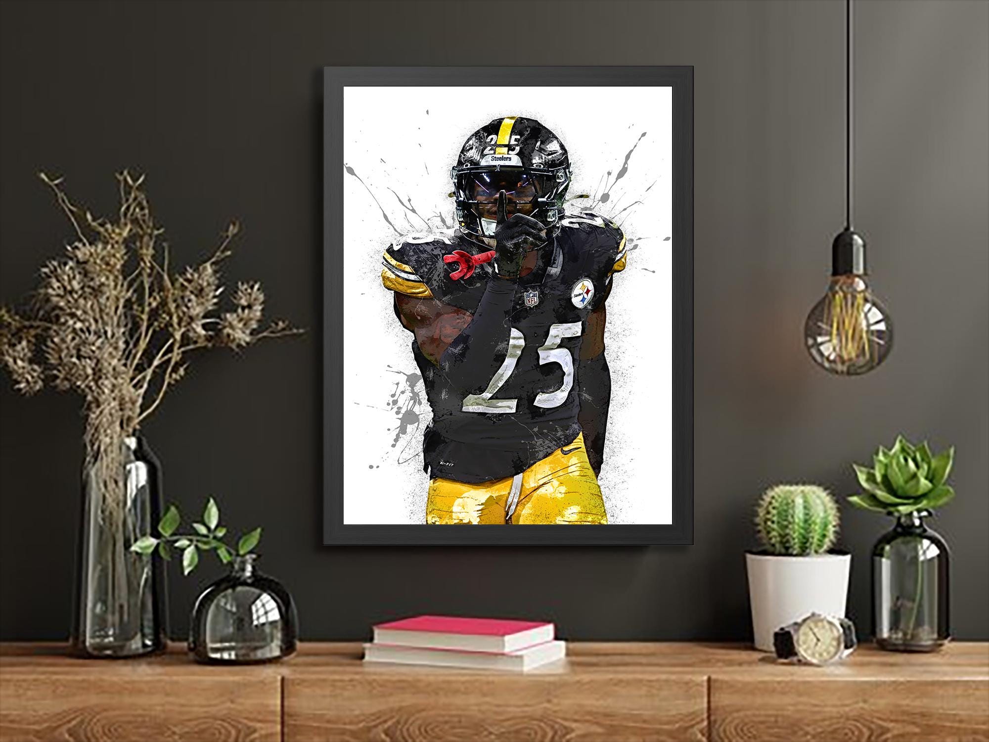 DeShon Elliott Steelers Poster: Man Cave Wall Art, Kids Room Decor