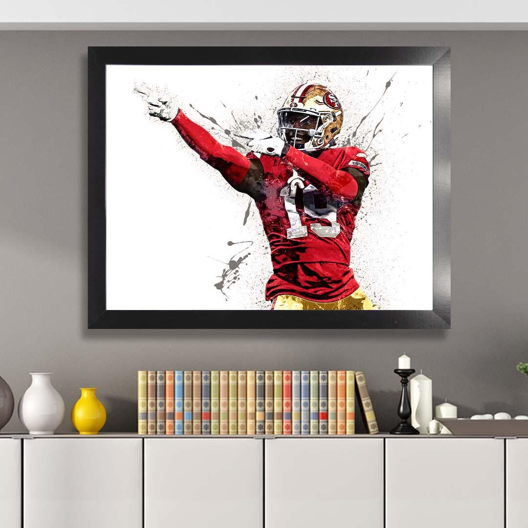 Deebo Samuel Poster, San Francisco 49ers, Gallery Canvas Wrap or Premium Poster, Fine Art Quality, Man Cave, Kids room