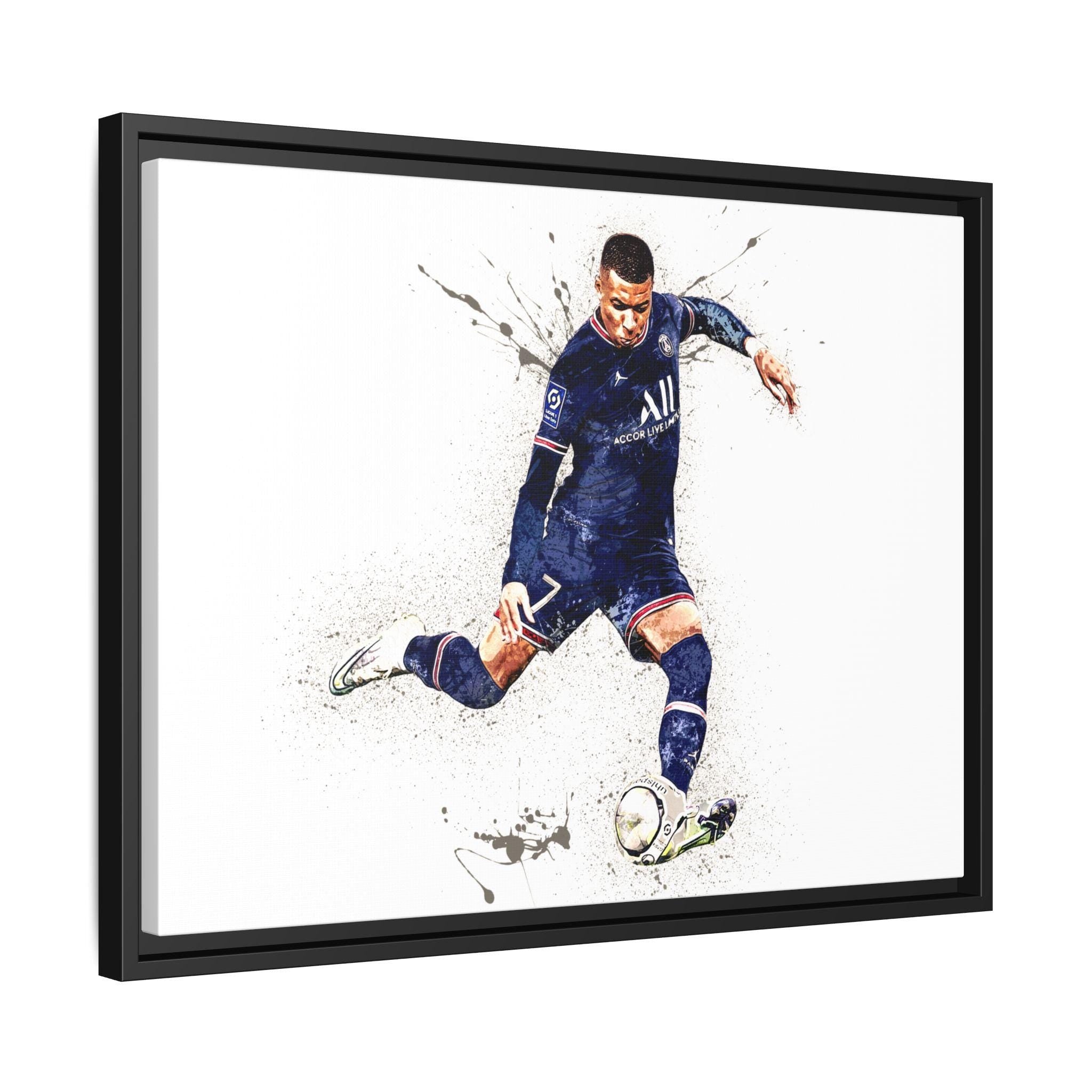 Kylian Mbappe Poster, Gallery Canvas Wrap or Museum-Quality Poster, Wall Decor, Man Cave, Kids room, Office