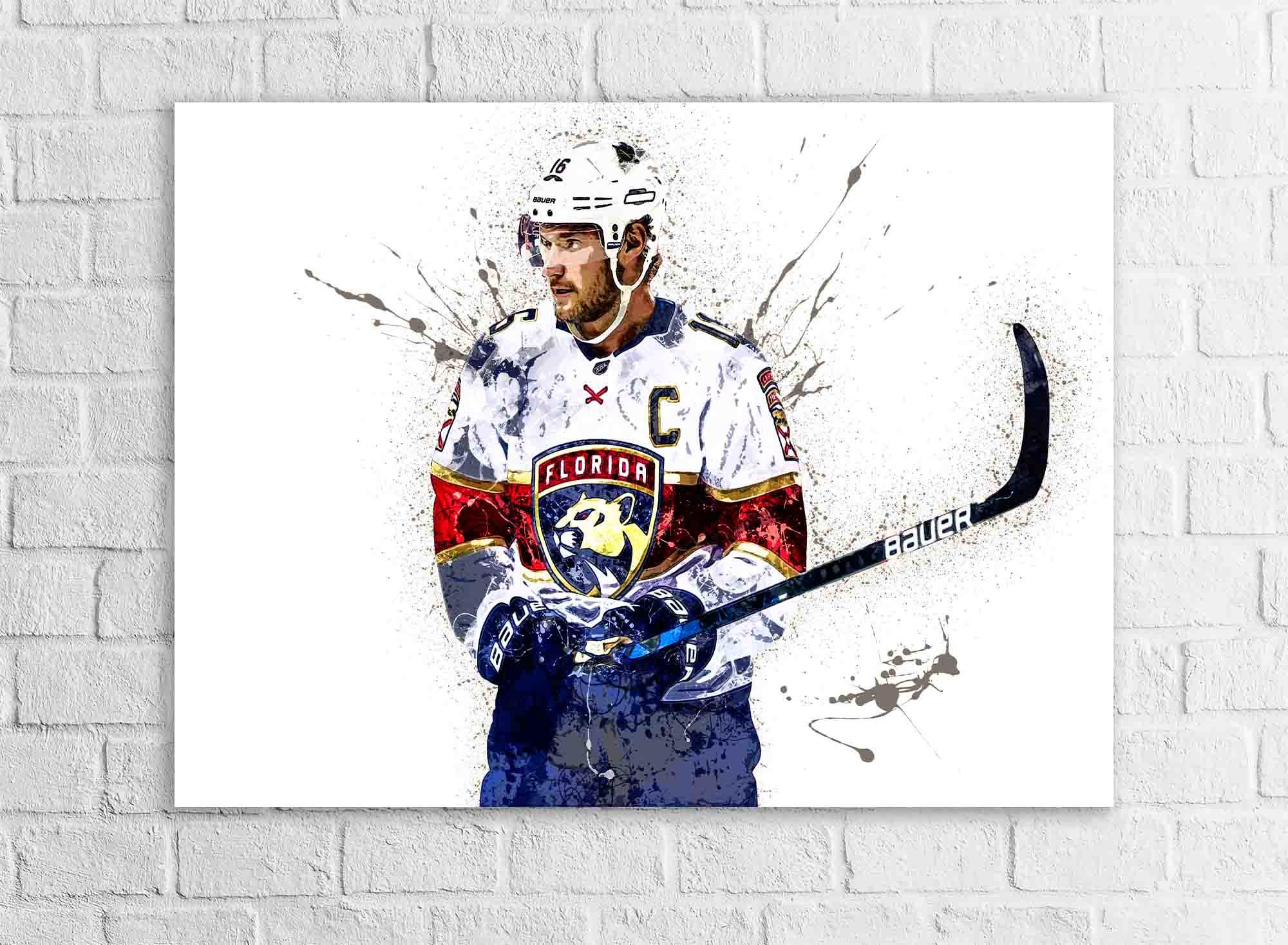 Aleksander Barkov, Florida Panthers, Gallery Canvas Wrap or Museum-Quality Poster Print, Wall Decor for Man Cave, Office or Kids Room