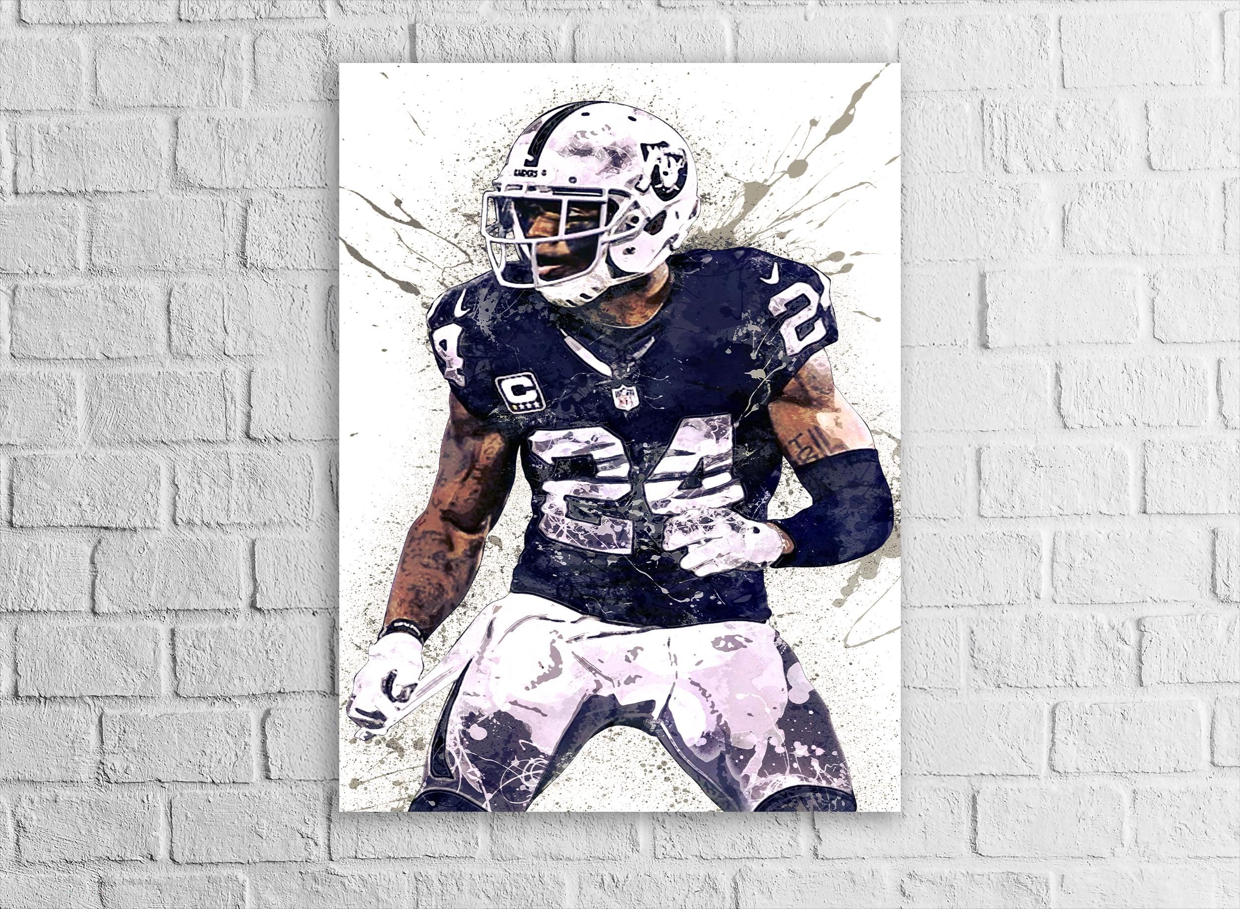 Charles Woodson Poster, Las Vegas Raiders, Gallery Canvas Wrap or Premium Poster, Fine Art, Man Cave, Kids room, Office