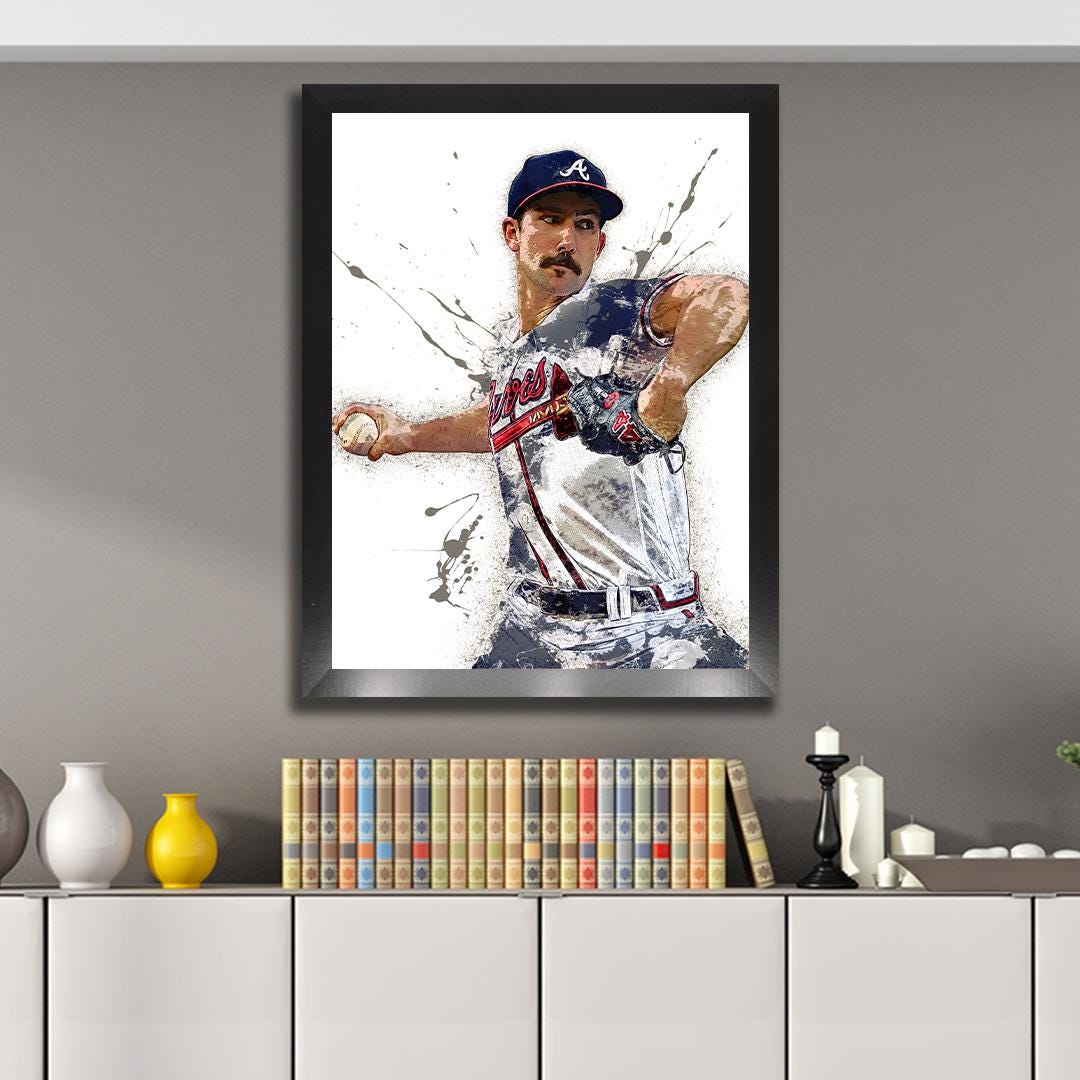 Spencer Strider Poster, Atlanta Braves, Gallery Canvas Wrap, Fine Art, Wall Decor for Man Cave, Kids room, Dorm Room