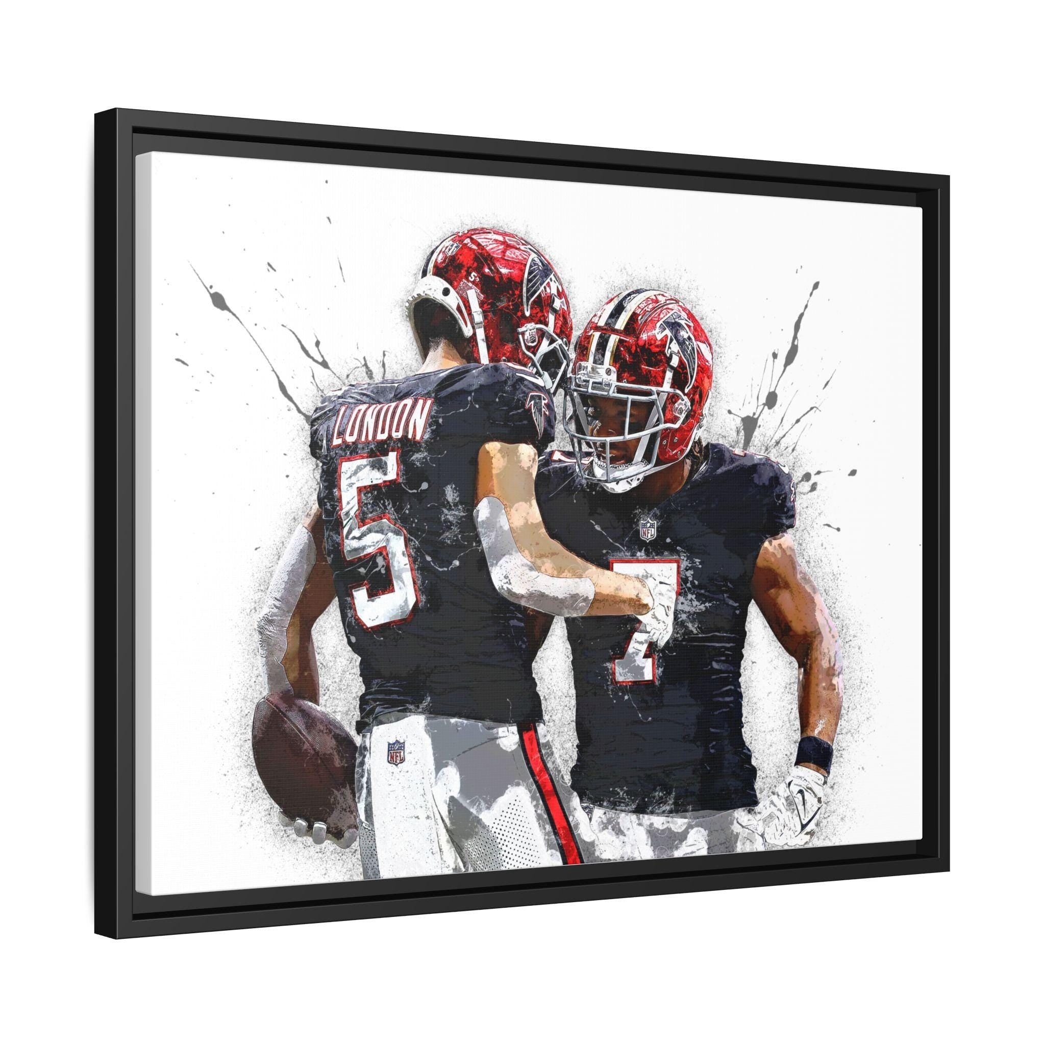 Drake London, Bijan Robinson, Atlanta Falcons, Gallery Canvas Wrap or Museum-Quality Poster, Man Cave, Kids room, Dorm Room, Office