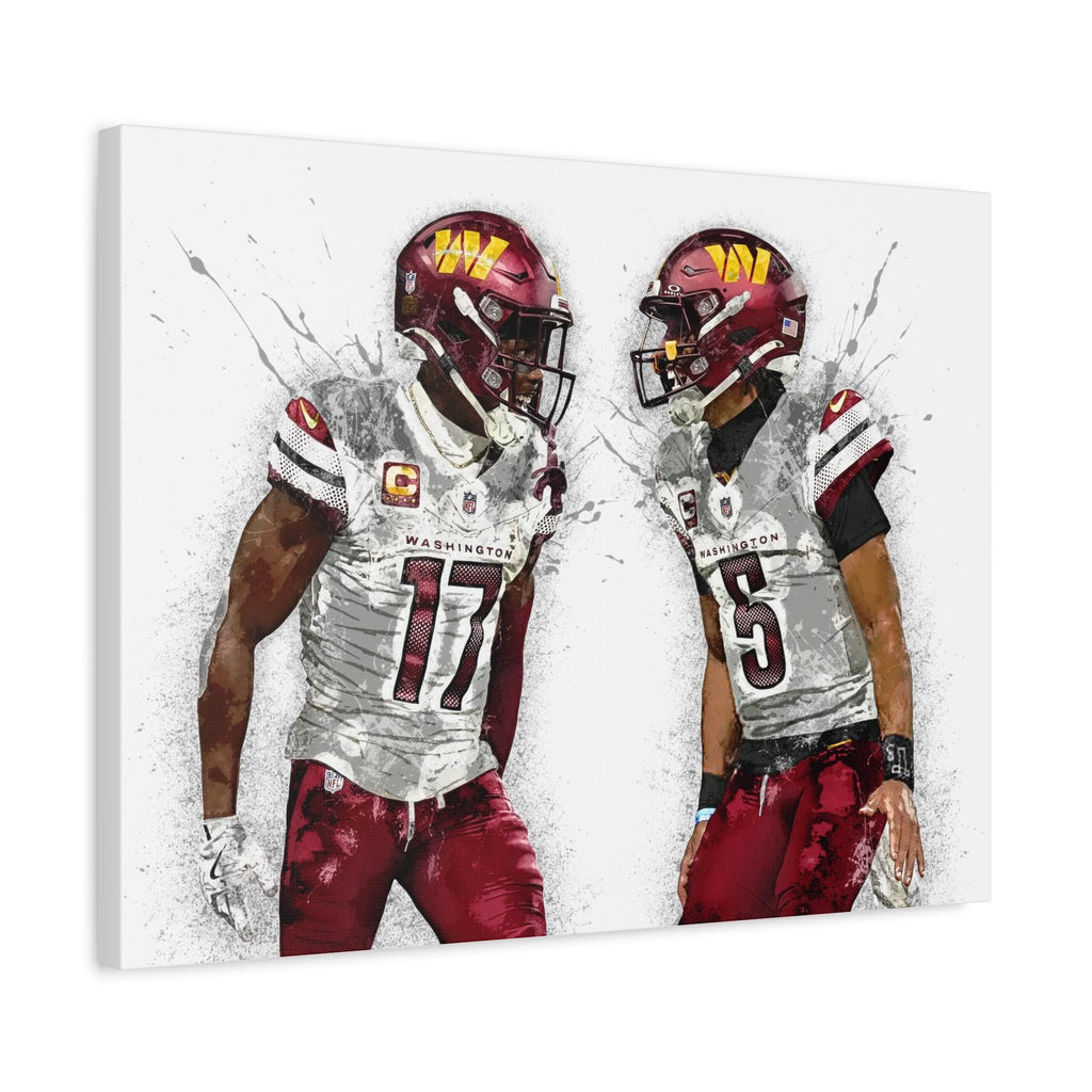 Jayden Daniels, Terry McLaurin, Washington Commanders, Gallery Canvas Wrap or Premium Poster, Fine Art, Man Cave, Kids room, Office