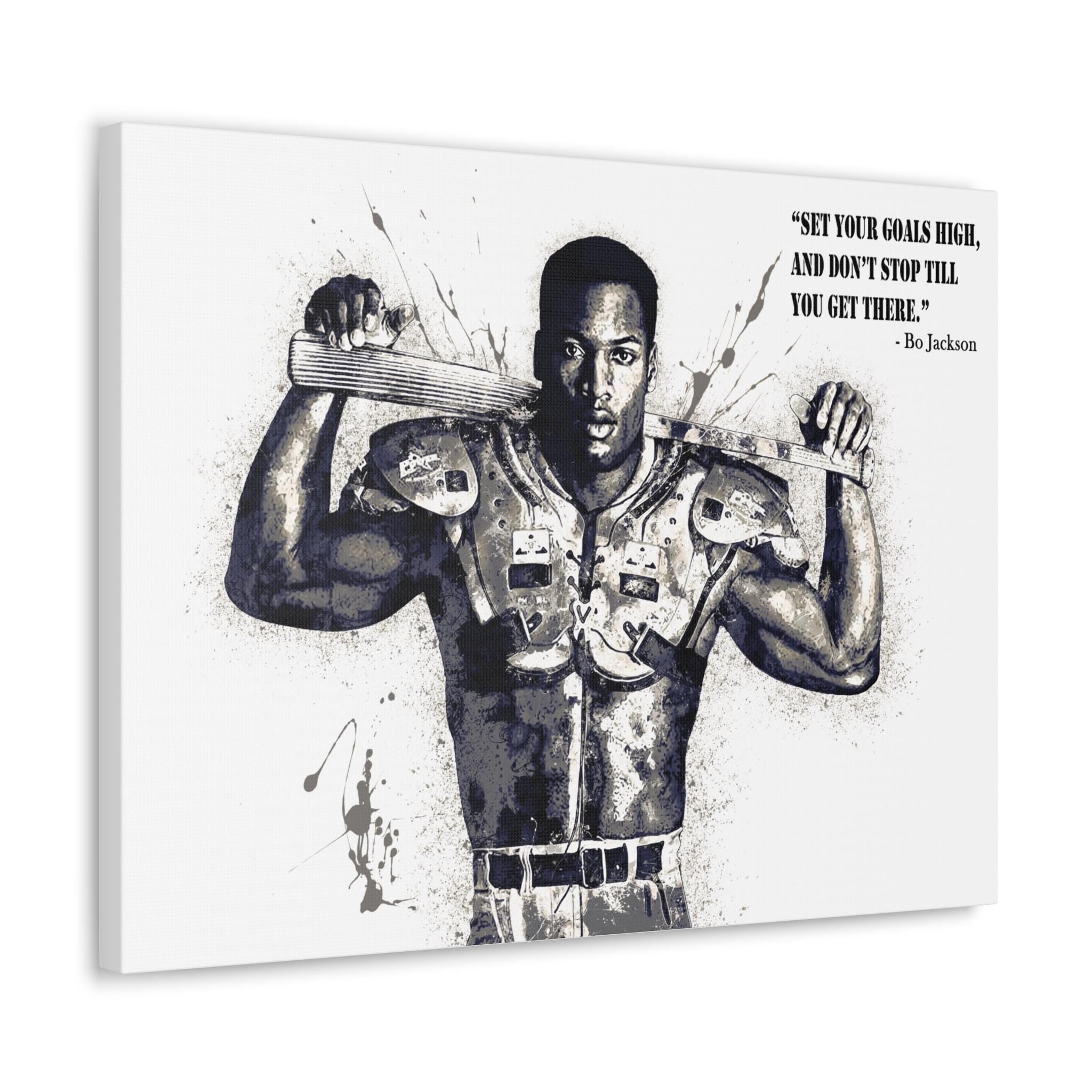 Bo Jackson Poster, Quote, Gallery Canvas Wrap or Museum-Quality Poster, Fine Art, Man Cave, Kids room, Office