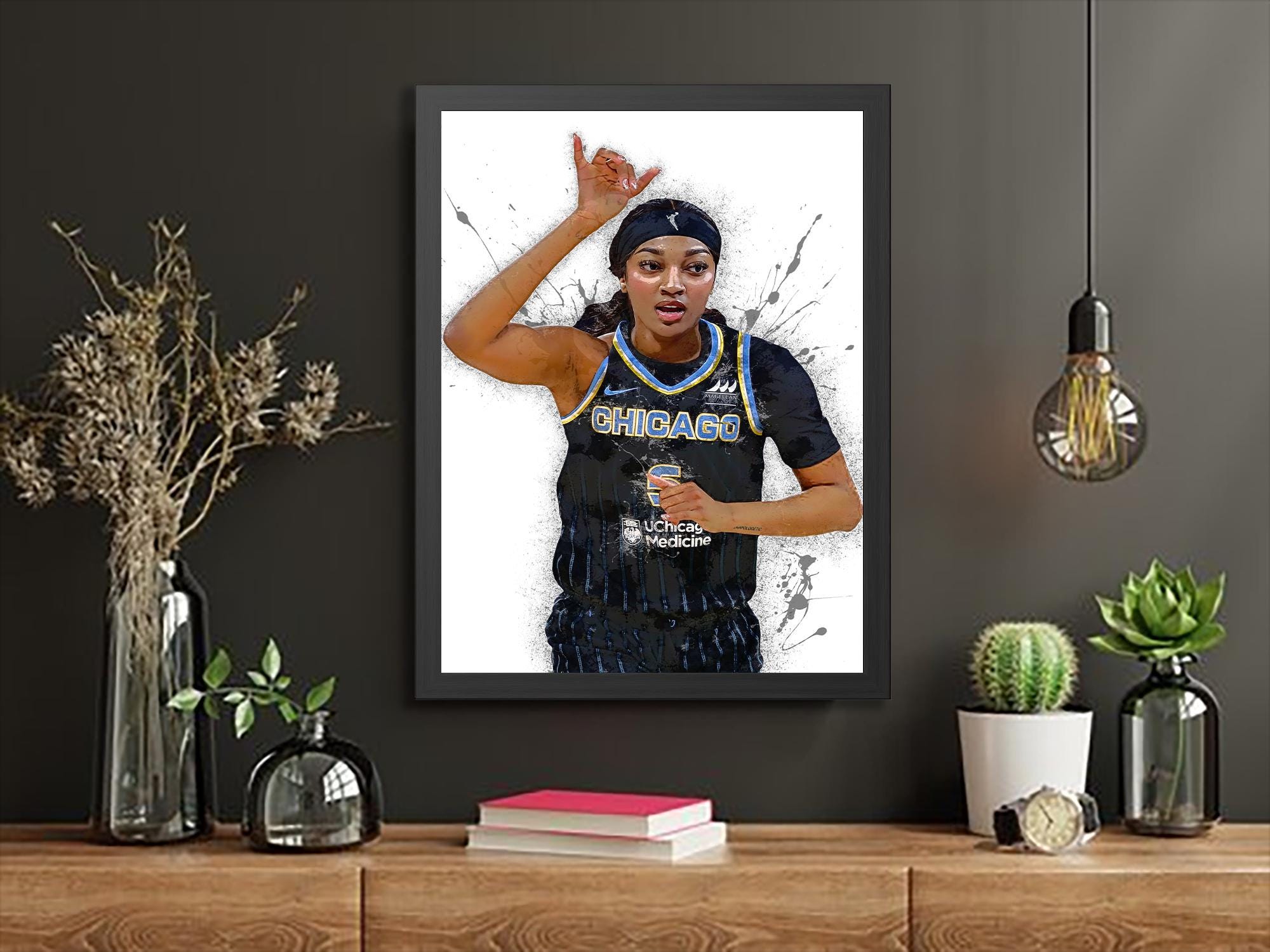 Angel Reese Poster, Chicago Sky, Gallery Canvas Wrap or Museum-Quality Poster Print, Fine Art, Man Cave, Office or Dorm Room