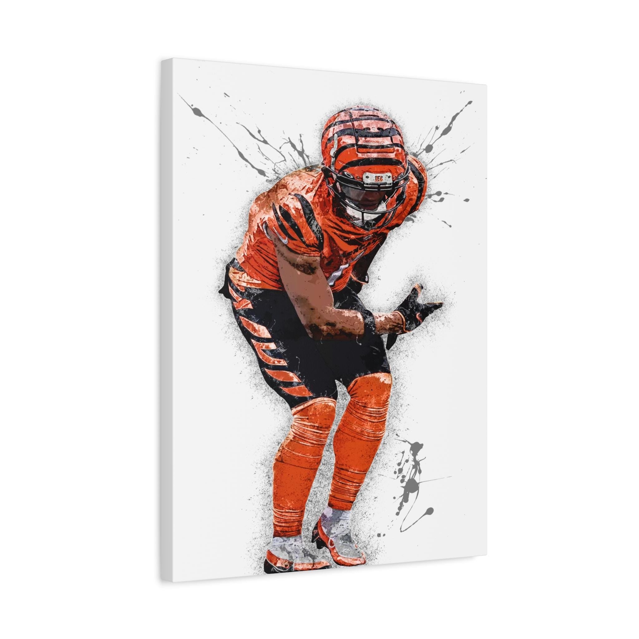 Ja'Marr Chase Poster, Celebrate, Cincinnati Bengals, Canvas Wrap or Museum-Quality Poster, Fine Art, Man Cave, Kids room, Office