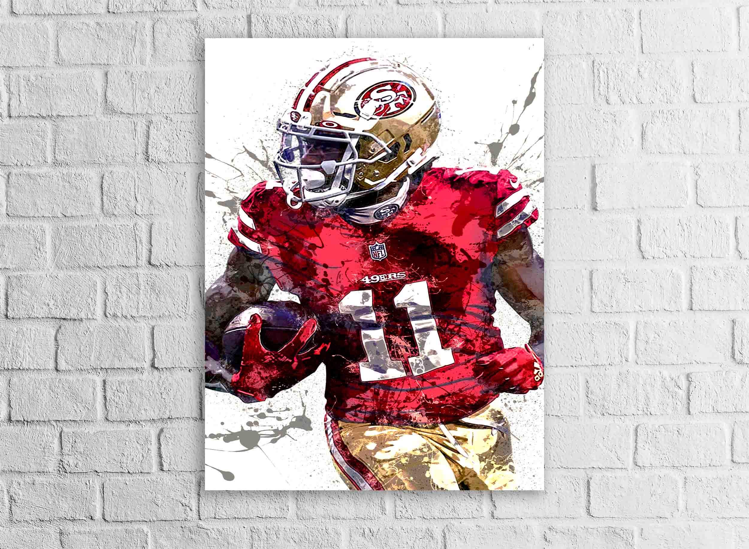 Brandon Aiyuk Poster, San Francisco 49ers, Gallery Canvas Wrap or Museum-Quality Poster, Fine Art, Wall Decor for Man Cave, Kids room, Dorm