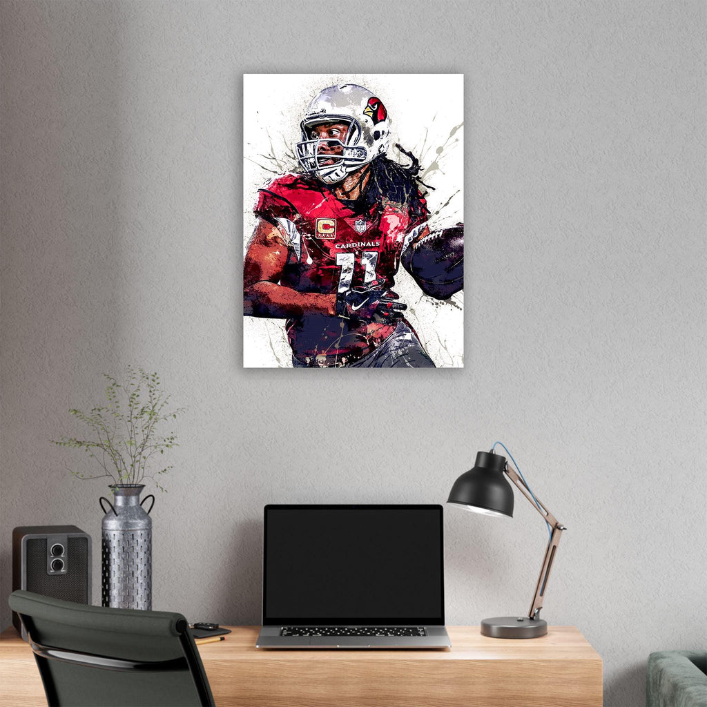 Larry Fitzgerald Jr. Poster, Arizona Cardinals, Gallery Canvas Wrap or Museum-Quality Poster, Fine Art, Wall Decor for Man Cave, Kids room