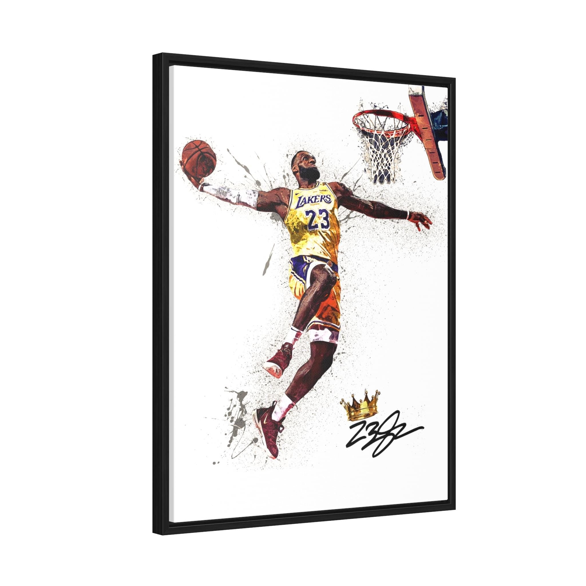 Lebron James Dunk Poster, Los Angeles Lakers, Gallery Canvas Wrap or Museum-Quality Poster, Fine Art, Man Cave, Kids room, Dorm Room