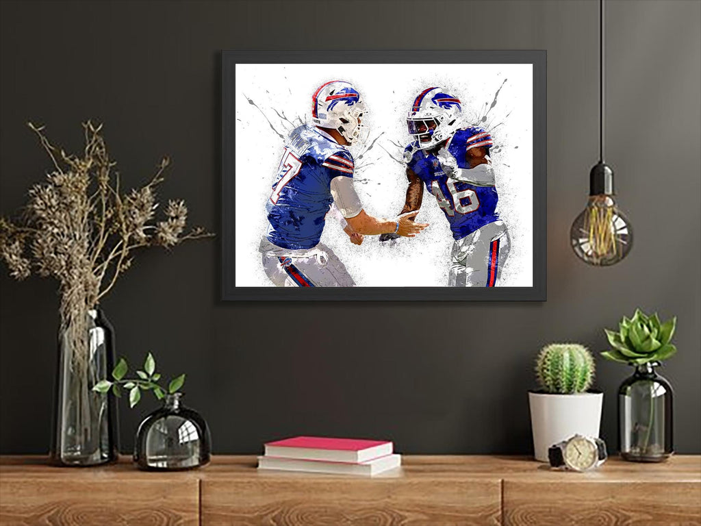 Josh Allen Buffalo Bills Art: Gallery Canvas Wrap, Sports Poster
