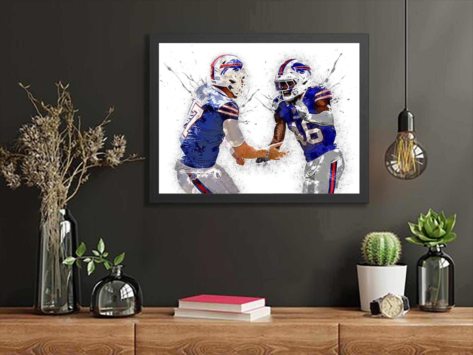 Josh Allen Buffalo Bills Art: Gallery Canvas Wrap, Sports Poster
