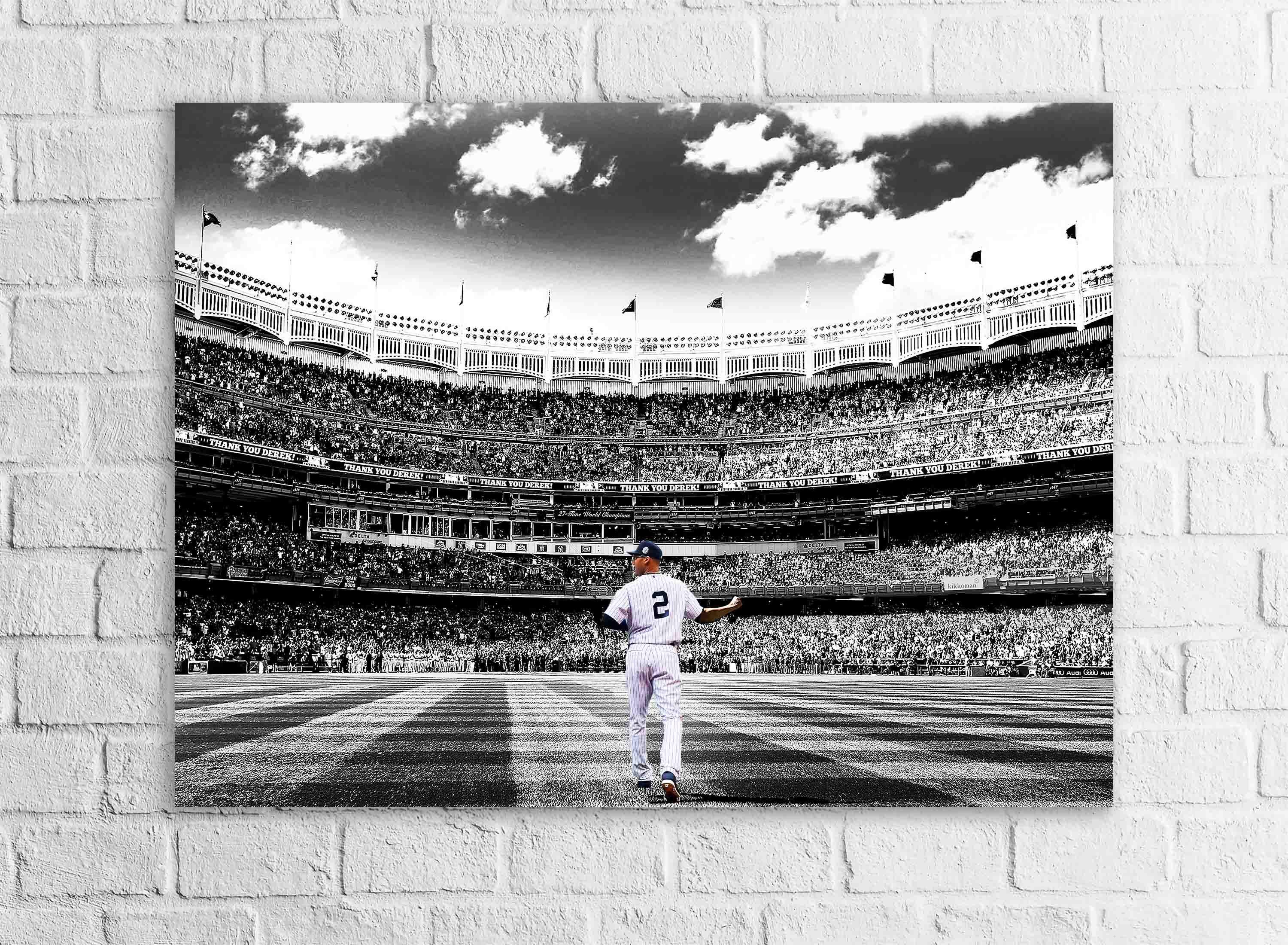 Derek Jeter, Final Farewell, NY Yankees, Canvas Wrap or Museum-Quality Poster Print, Fine Art Wall Decor for Man Cave, Office or Dorm Room