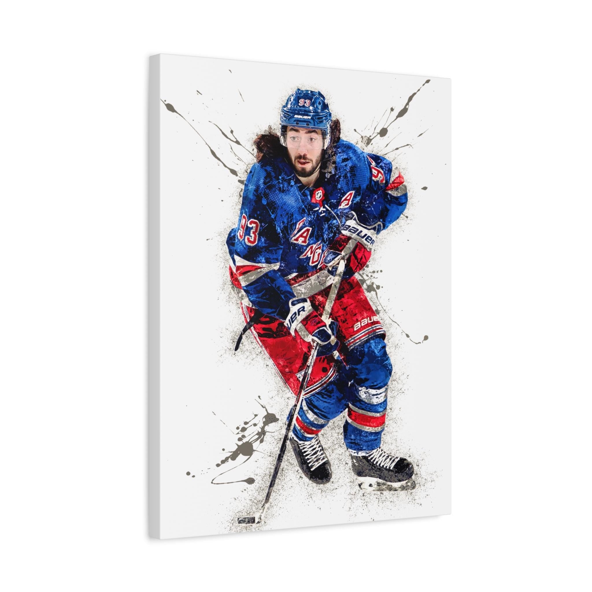 Mika Zibanejad Poster, New York Rangers, Gallery Canvas Wrap or Museum-Quality Poster, Man Cave, Kids room, Office
