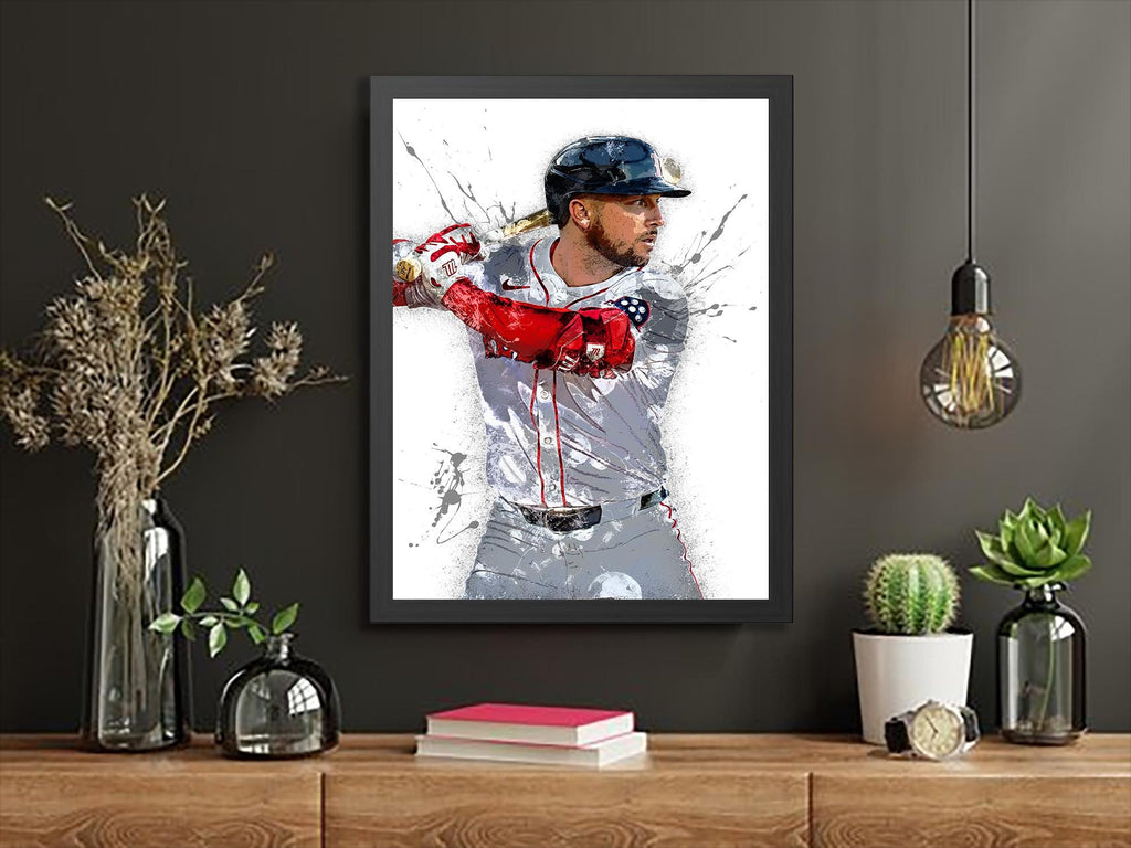 Alex Bregman Poster, Boston Red Sox, Gallery Canvas Wrap or Museum-Quality Poster Print, Fine Art, Man Cave, Office or Kids Room