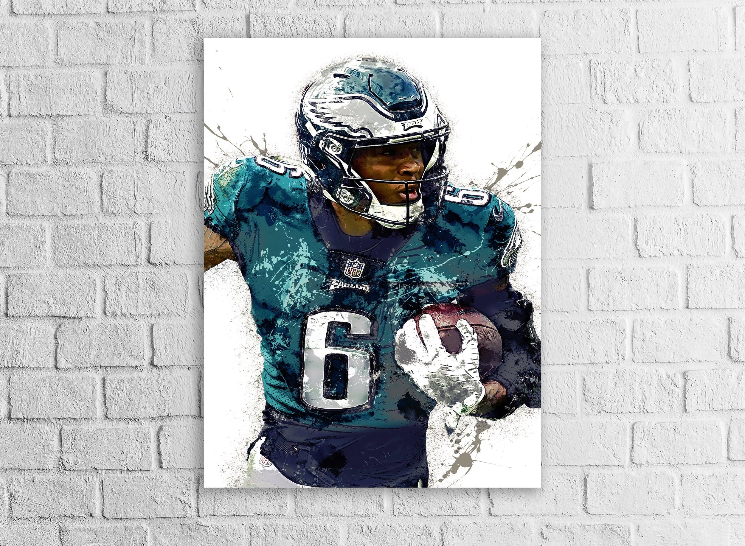 DeVonta Smith Eagles Poster: Philadelphia Football Art, Man Cave Decor