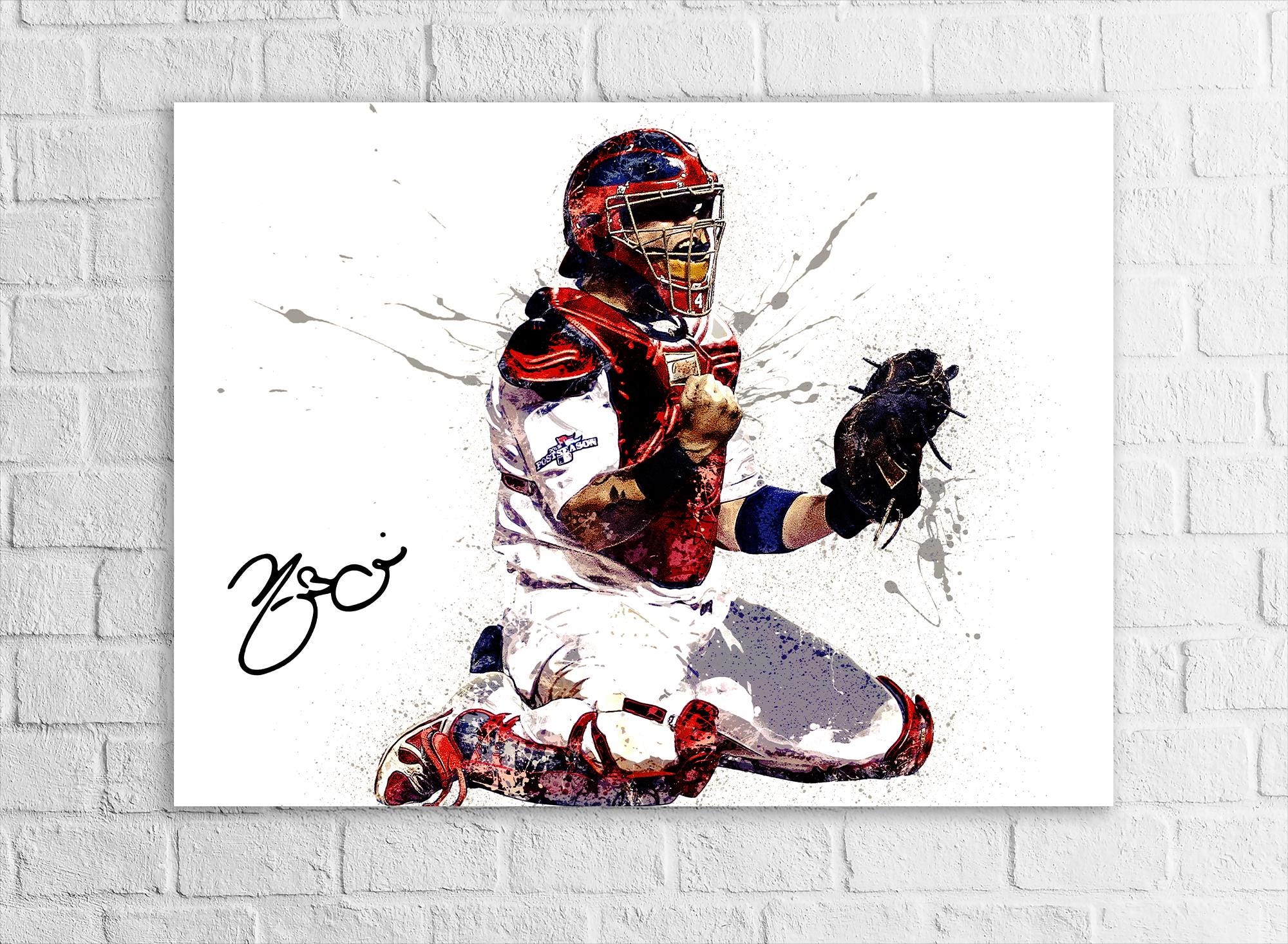 Yadier Molina Poster, St. Louis Cardinals, Gallery Canvas Wrap or Museum-Quality Poster, Fine Art, Man Cave, Kids room, Dorm Room, Kids Room