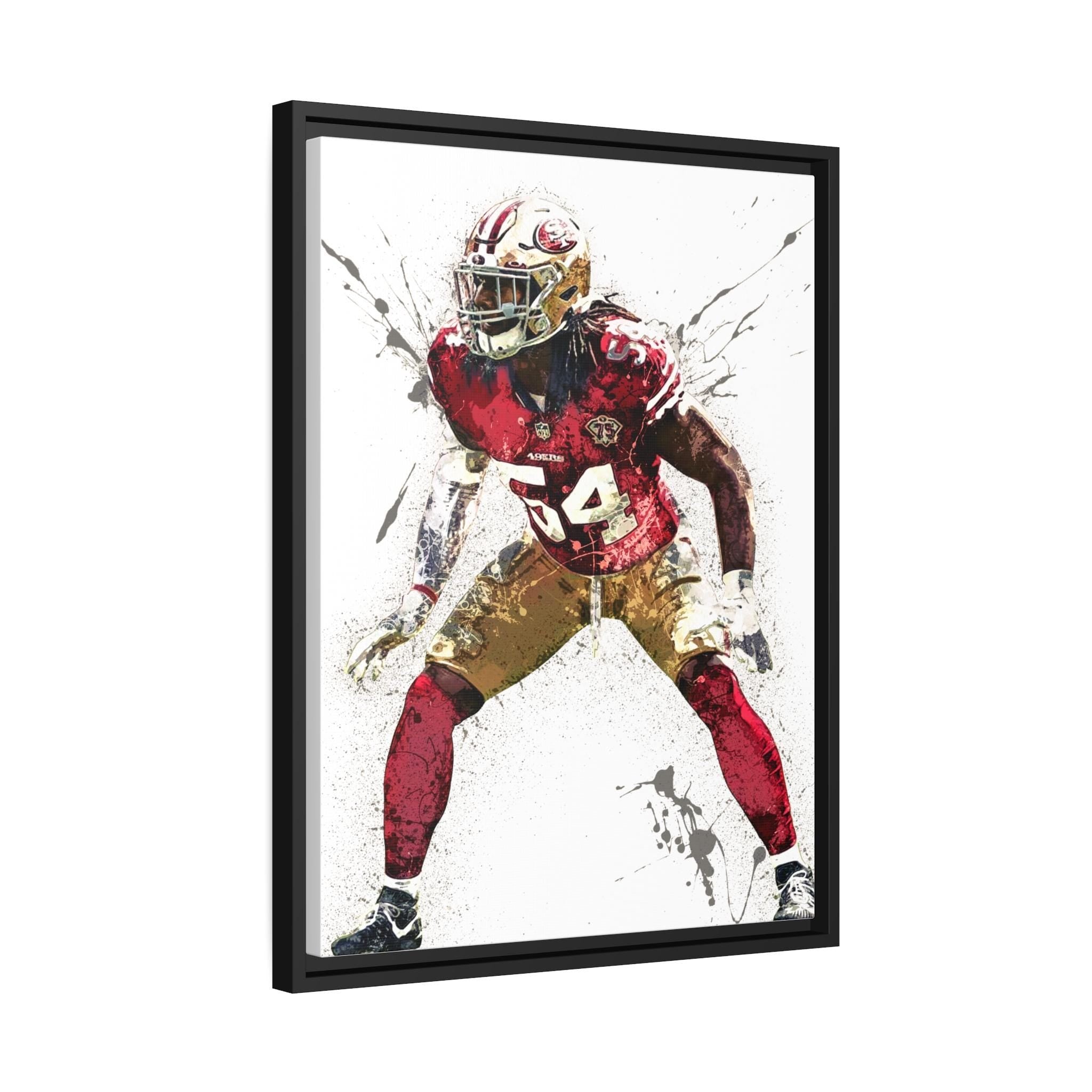 Fred Warner, San Francisco 49ers, Gallery Canvas Wrap or Museum-Quality Poster, Fine Art, Wall Decor for Man Cave, Kids room, Dorm