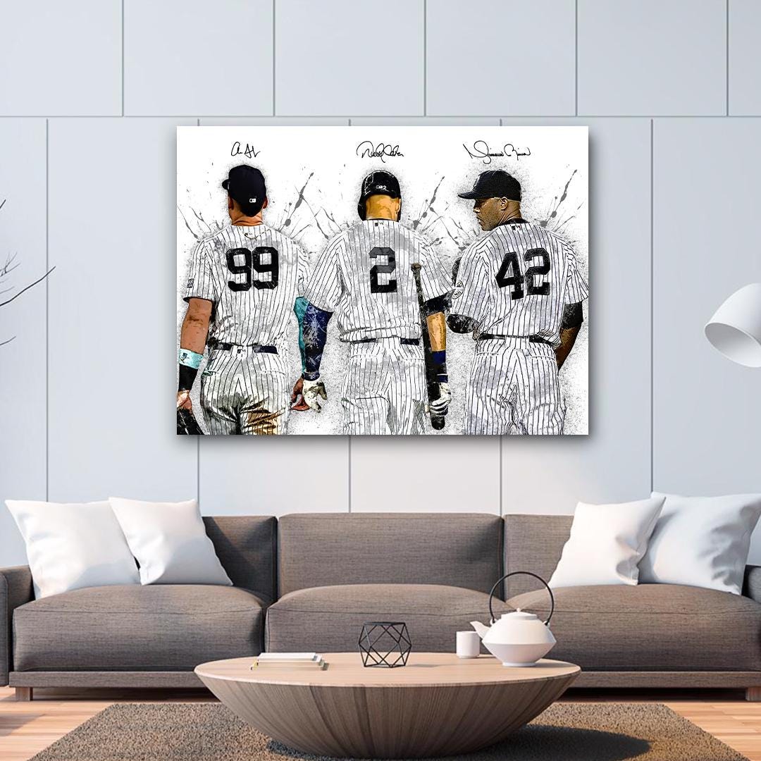 Aaron Judge, Derek Jeter, Mariano Rivera, NY Yankees, Gallery Canvas Wrap or Museum-Quality Poster, Fine Art, Man Cave, Kids room, Dorm Room