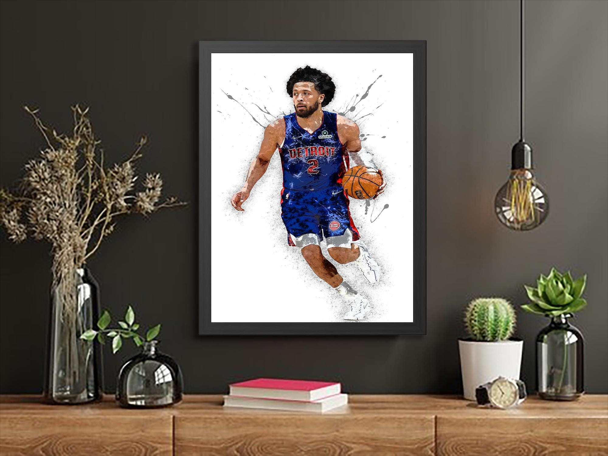 Cade Cunningham Poster, Detroit Pistons, Gallery Canvas Wrap or Museum-Quality Poster, Fine Art, Man Cave, Kids room, Dorm Room