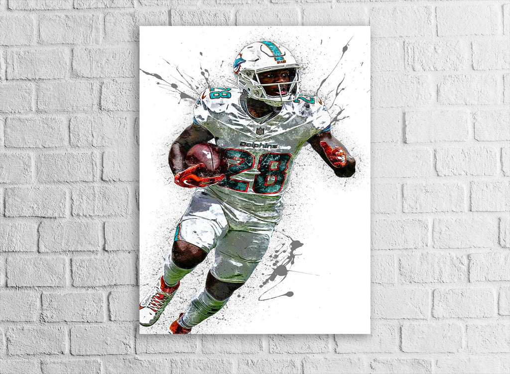 De’Von Achane Miami Dolphins Poster: Fine Art Canvas Wrap