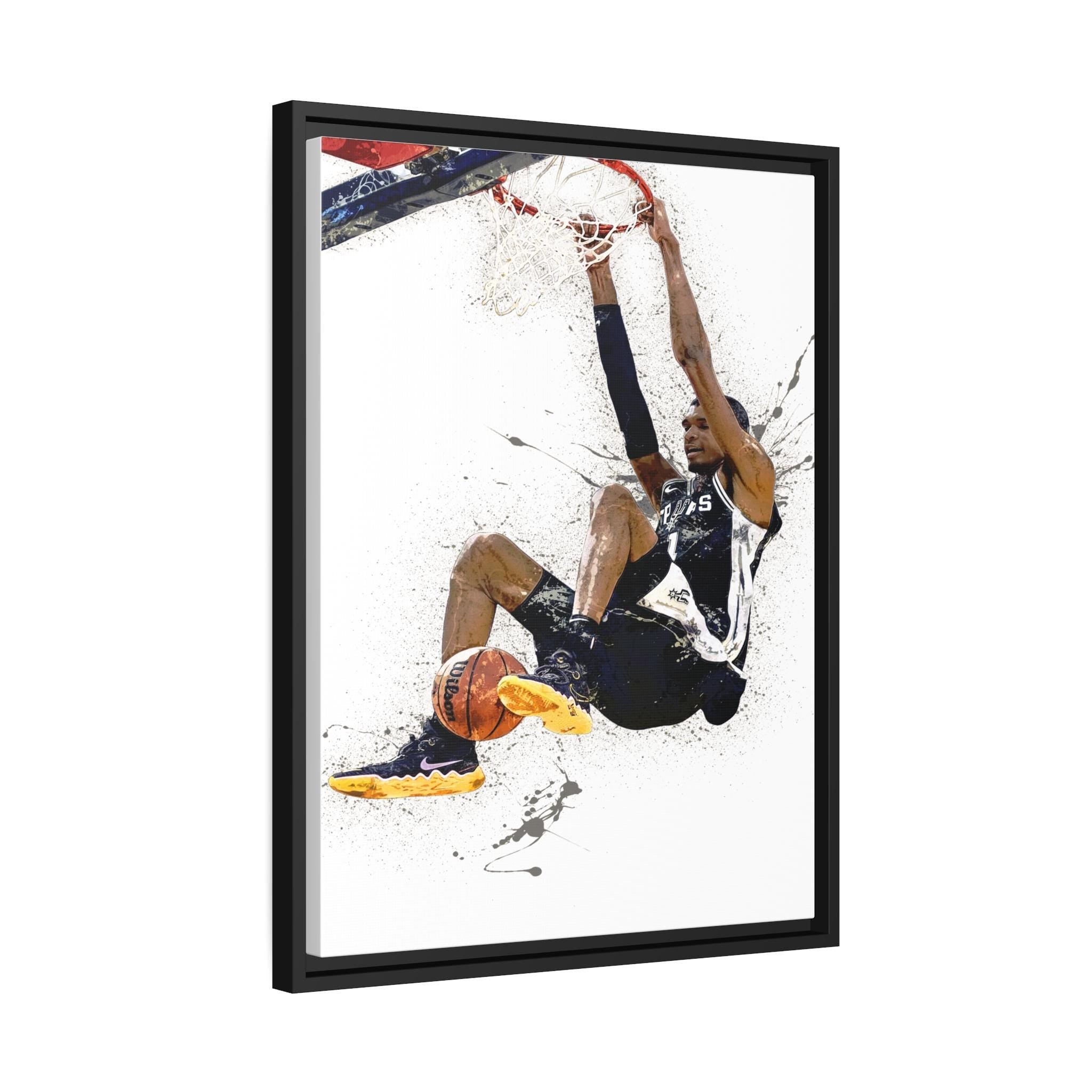 Victor Wembanyama Dunk Poster, San Antonio Spurs, Gallery Canvas Wrap or Museum-Quality Poster, Fine Art, Man Cave, Kids room, Dorm Room
