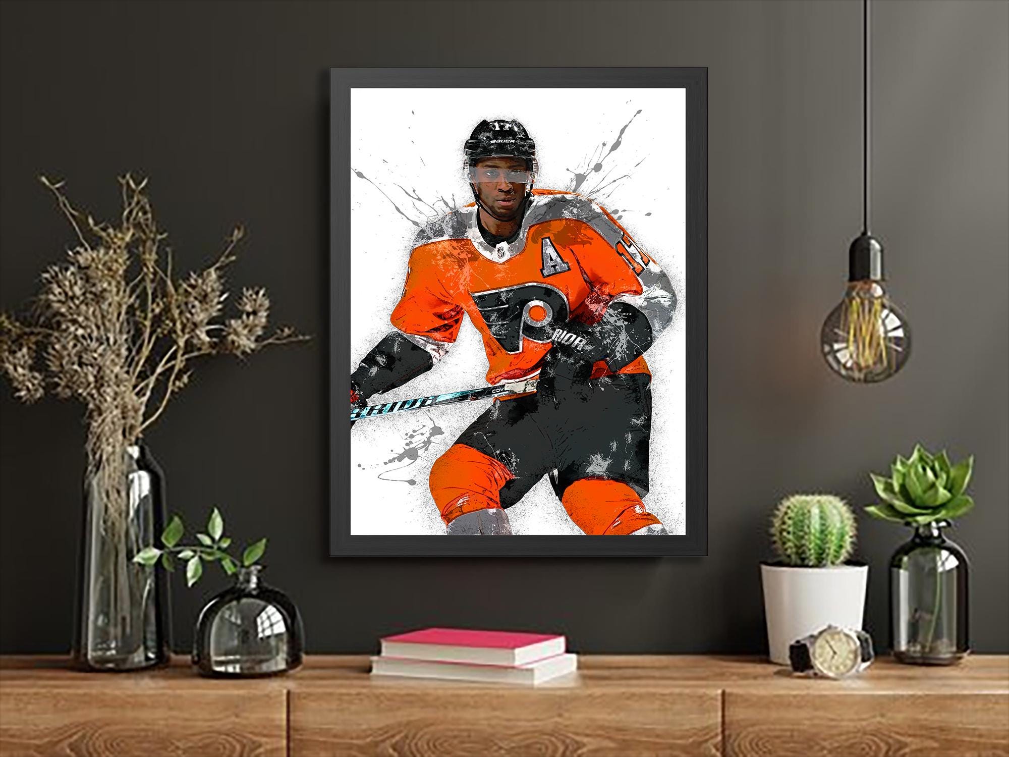 Wayne Simmonds Poster, Philadelphia Flyers, Gallery Canvas Wrap or Museum-Quality Poster Print, Man Cave, Office or Kids Room