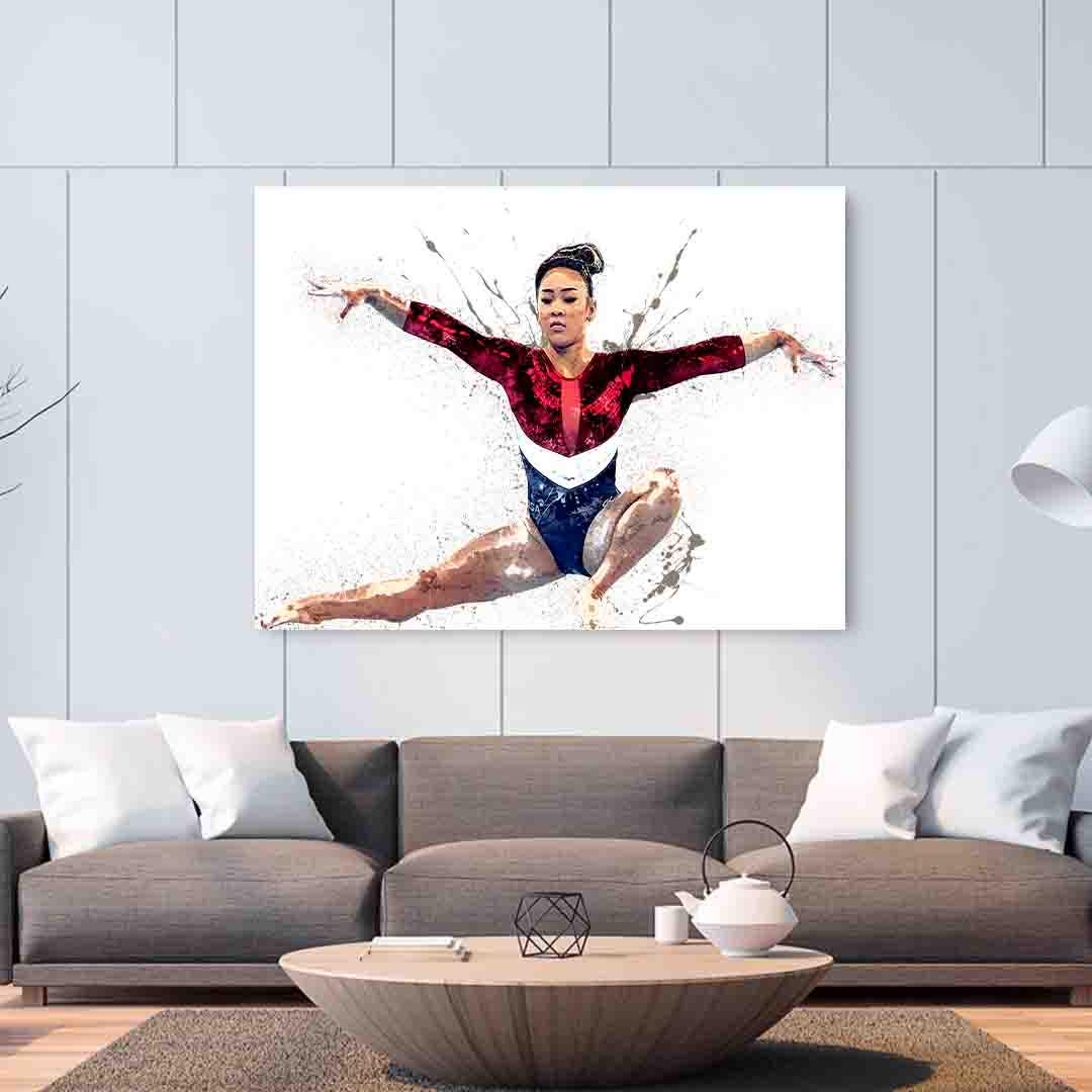 Suni Lee Poster, Gallery Canvas Wrap or Premium Poster, Wall Decor, Man Cave, Kids room, Office