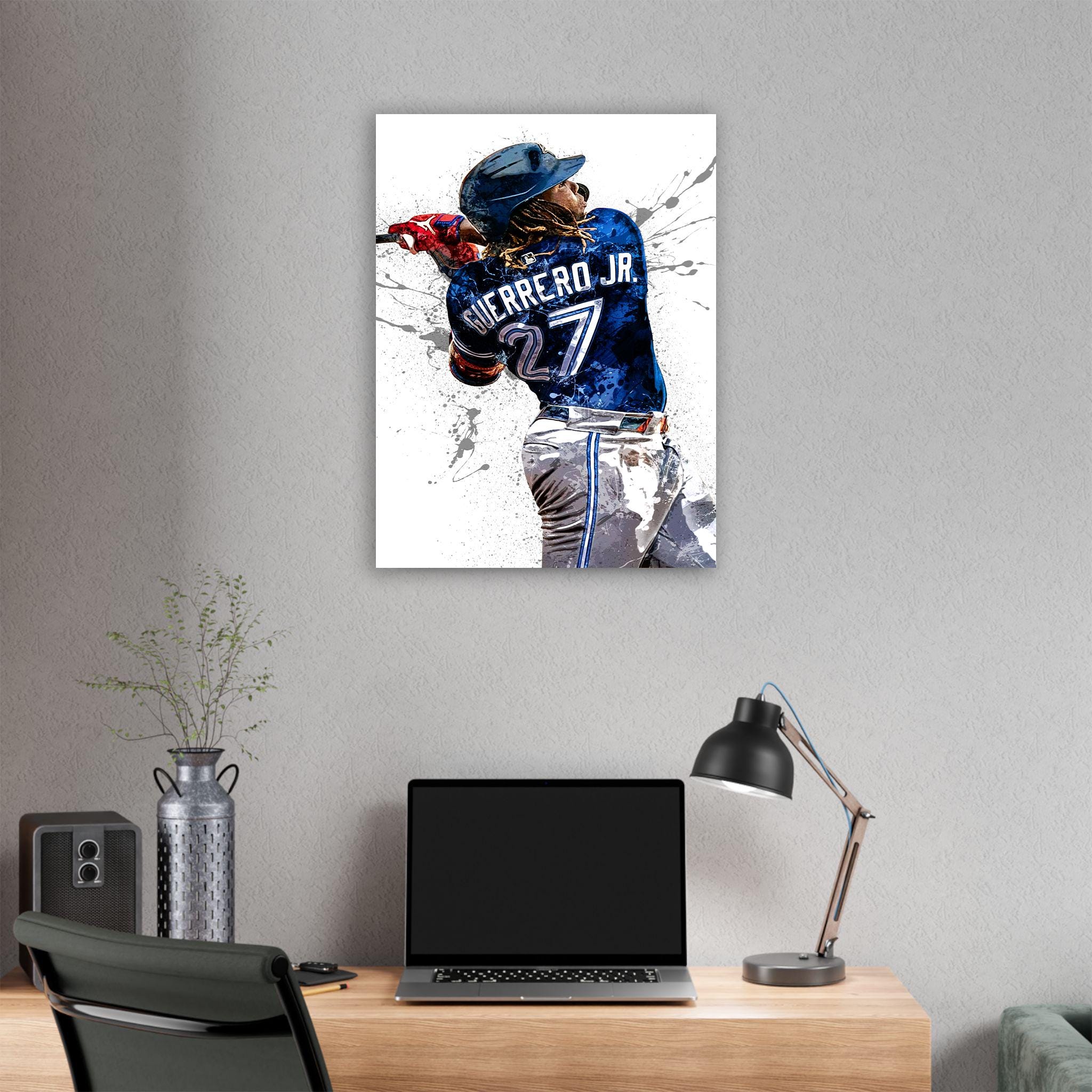 Vladimir Guerrero Jr Poster, Toronto Blue Jays, Gallery Canvas Wrap or Museum-Quality Poster, Man Cave, Kids room, Office