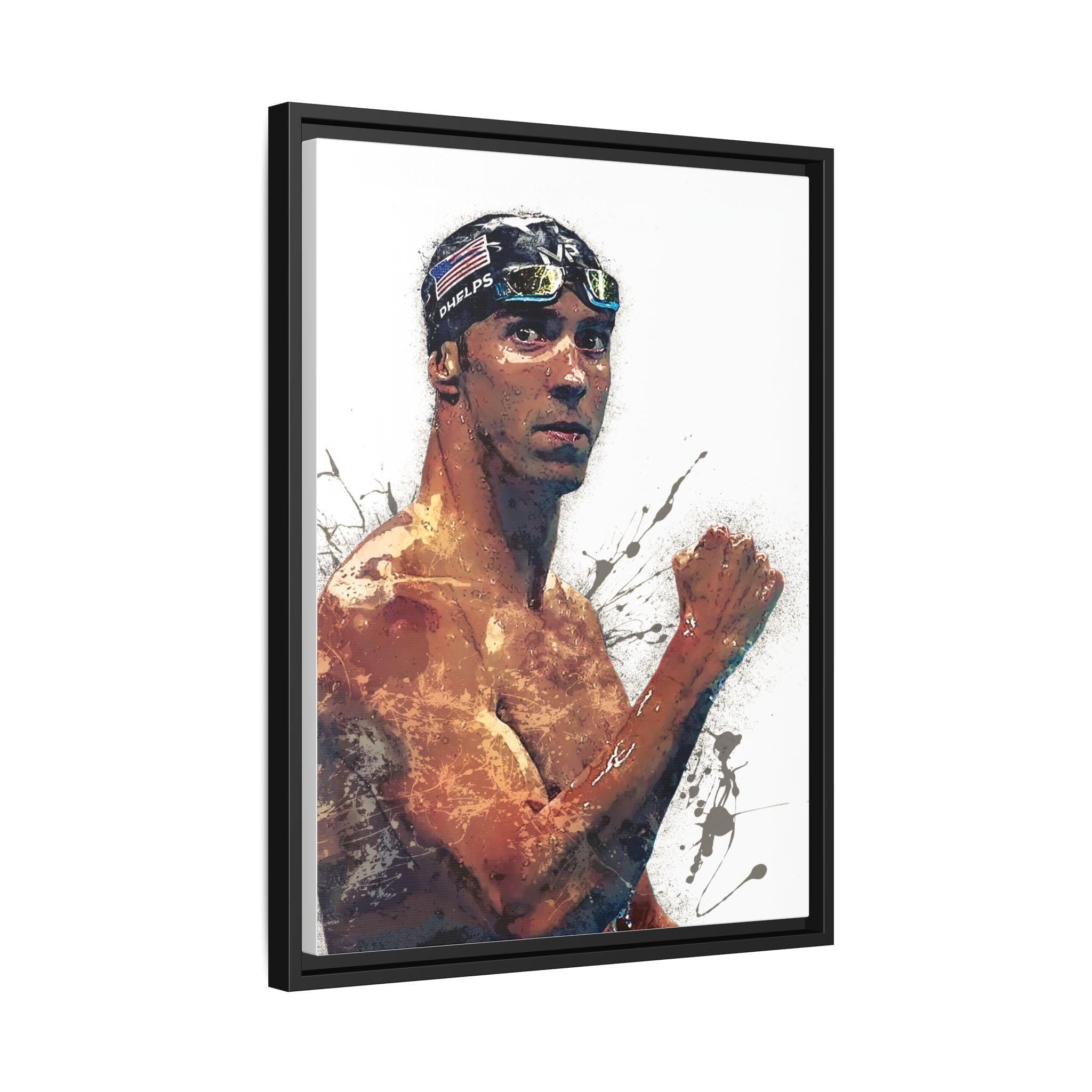 Michael Phelps Poster, Gallery Canvas Wrap, Fine Art Quality, Man Cave, Kids room, Office
