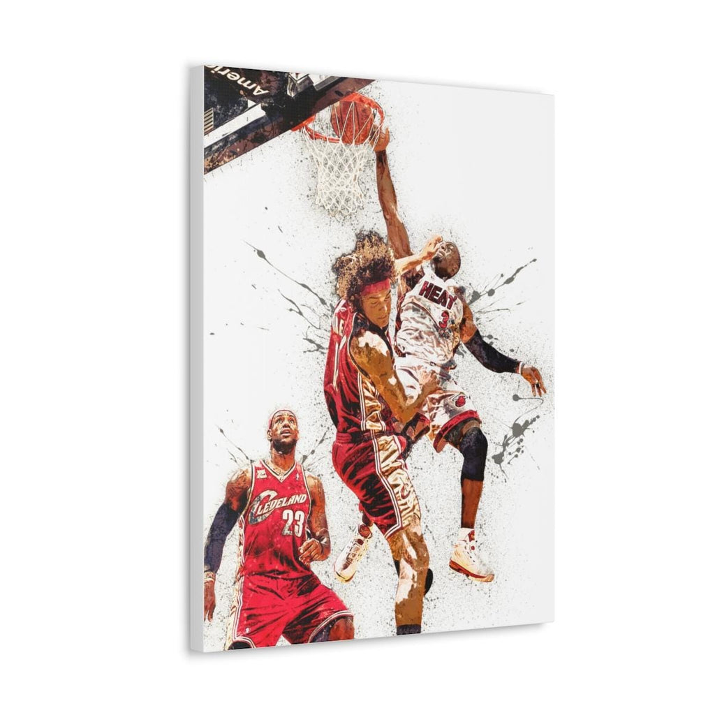 Dwyane Wade Legendary Dunk Poster, Miami Heat, Gallery Canvas Wrap or Museum-Quality Poster, Fine Art, Man Cave, Kids room, Dorm Room
