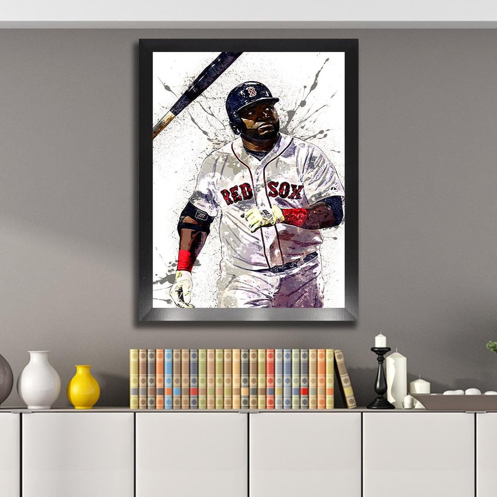 David Ortiz Poster, Boston Red Sox, Gallery Canvas Wrap, Fine Art, Wall Decor for Man Cave, Kids room, Dorm Room