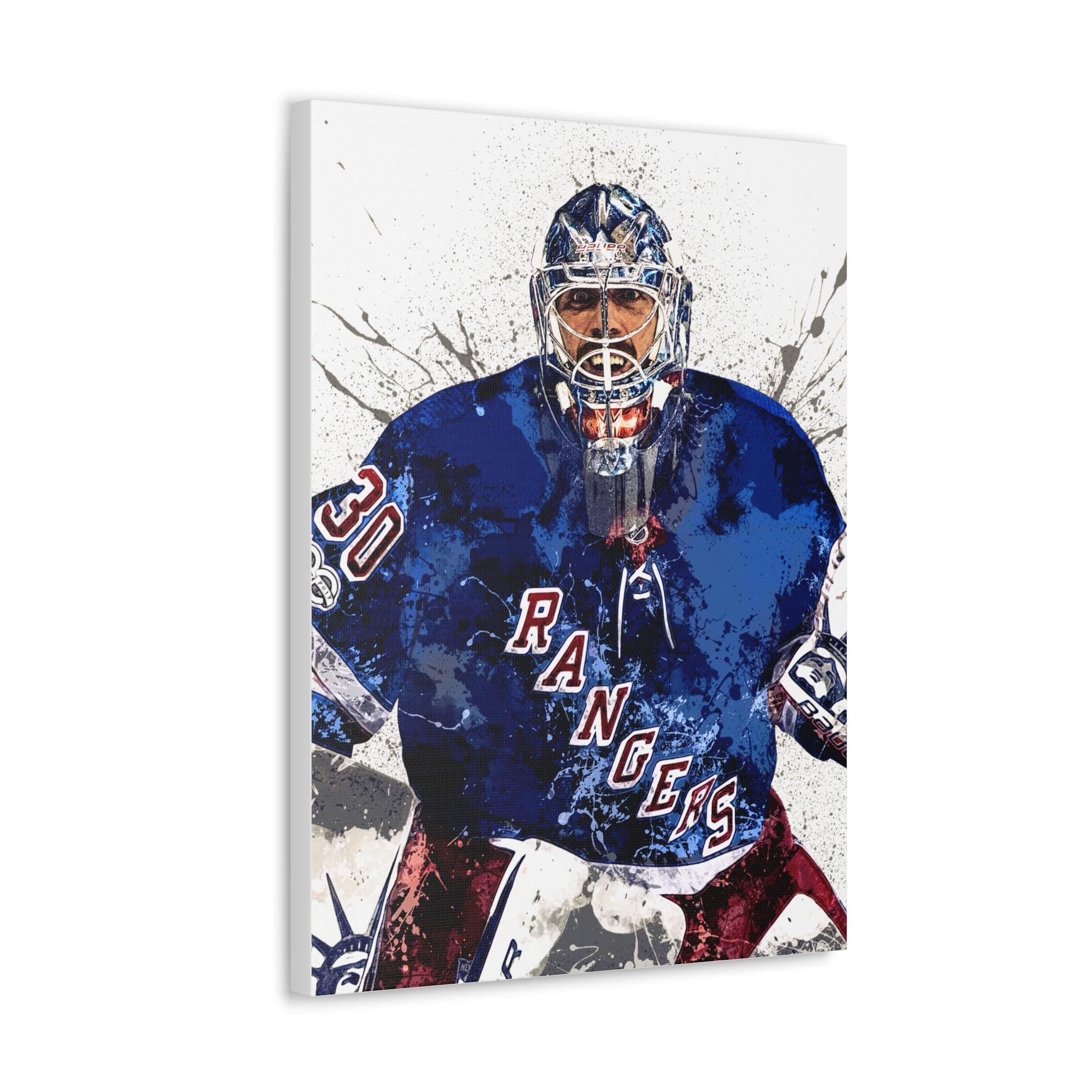 Henrik Lundqvist Poster, New York Rangers, Gallery Canvas Wrap or Museum-Quality Poster, Man Cave, Kids room, Office