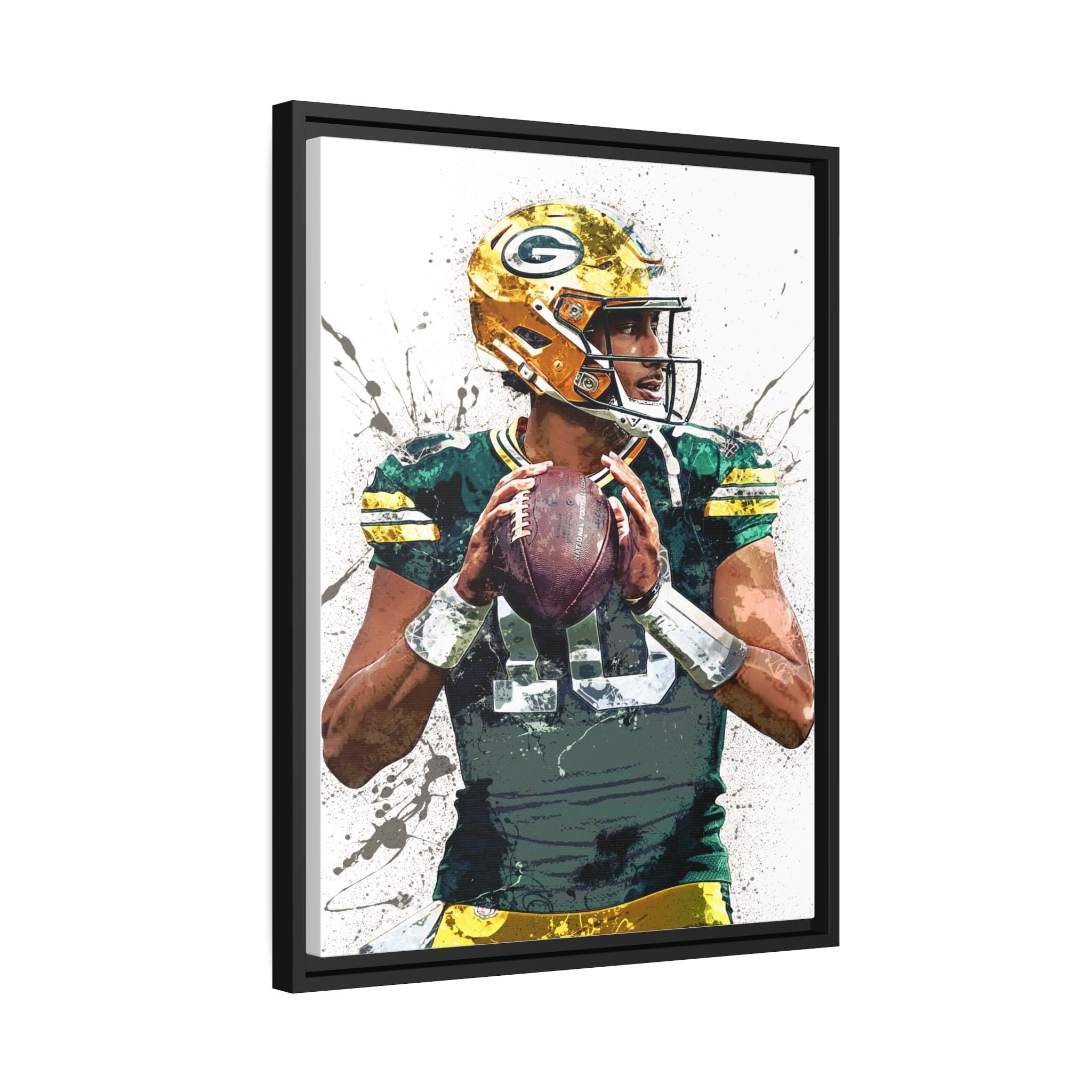 Jordan Love Poster, Green bay Packers, Gallery Canvas Wrap or Museum-Quality Poster, Fine Art, Wall Decor for Man Cave, Kids room, Dorm Room