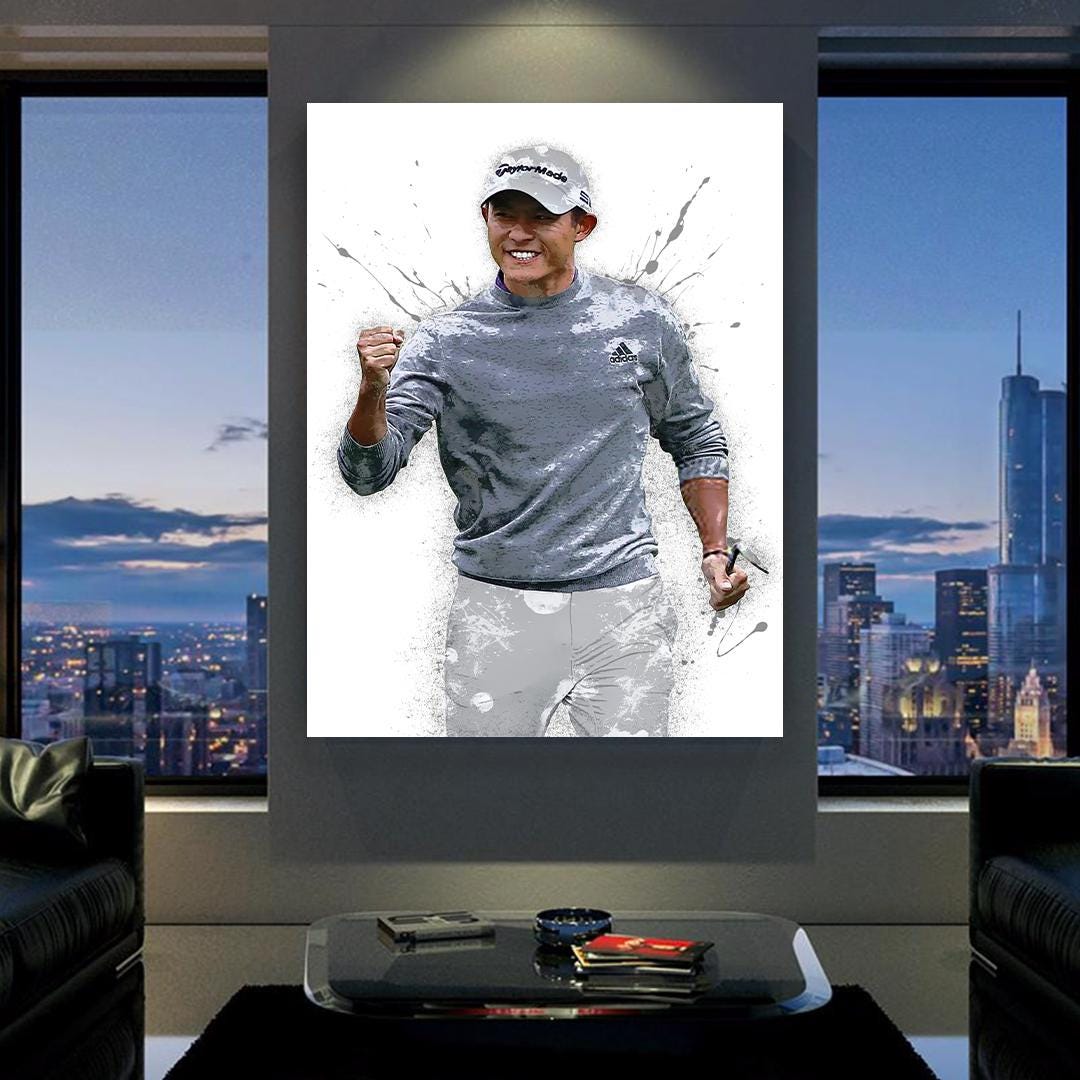 Collin Morikawa Poster, PGA Tour, Gallery Canvas Wrap or Premium Poster, Golf Wall Decor, Man Cave, Kids room, Office