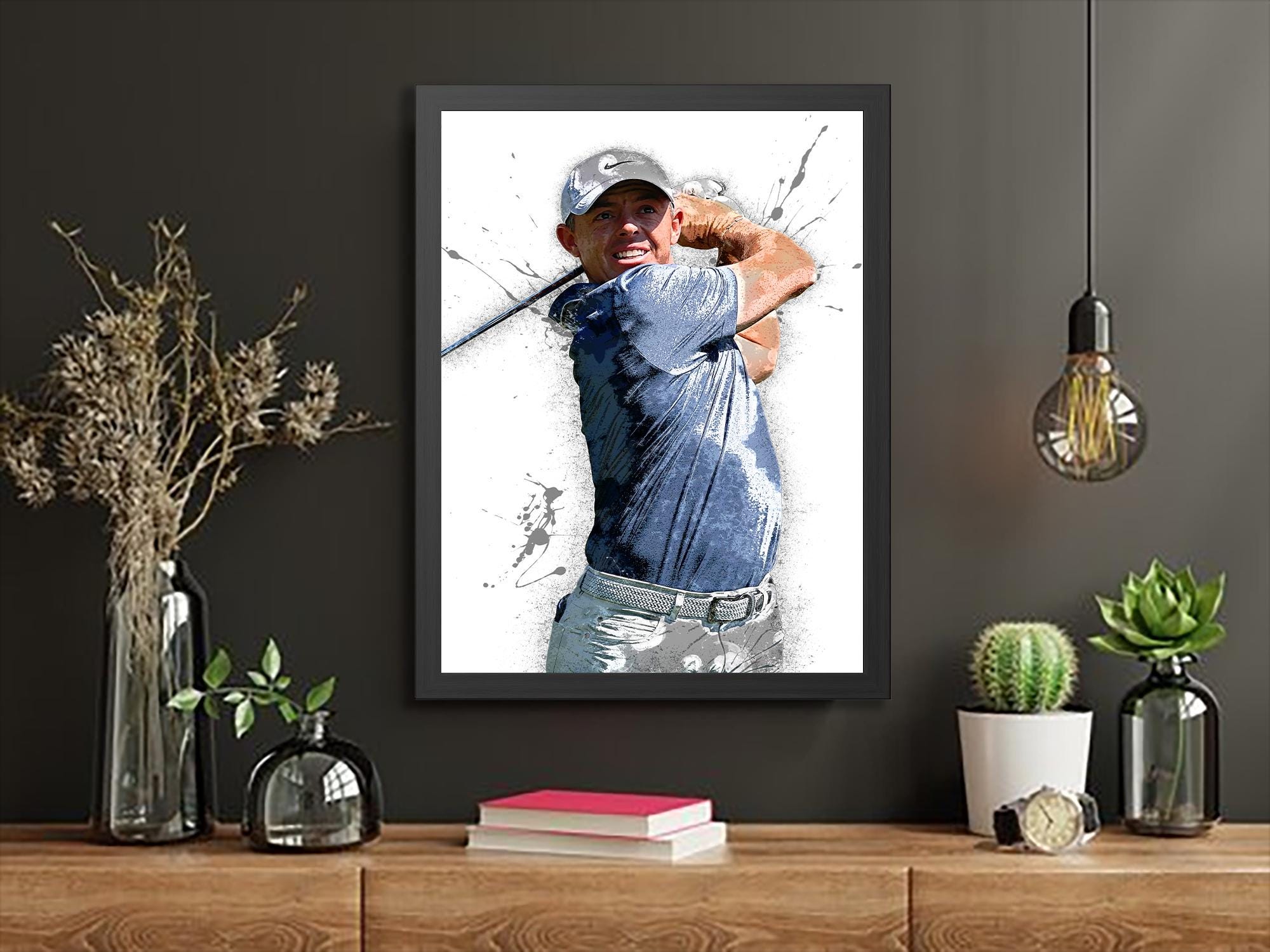 Rory McIlroy Poster, Masters, Gallery Canvas Wrap or Museum-Quality Poster, Wall Decor, Man Cave, Kids room, Office