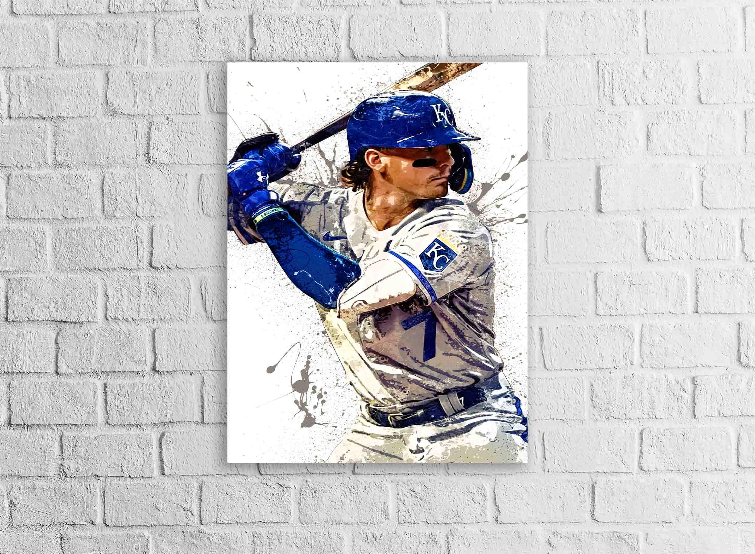 Bobby Witt Jr Poster, Kansas City Royals, Gallery Canvas Wrap or Museum-Quality Poster, Fine Art, Man Cave, Kids room, Dorm Room, Kids Room