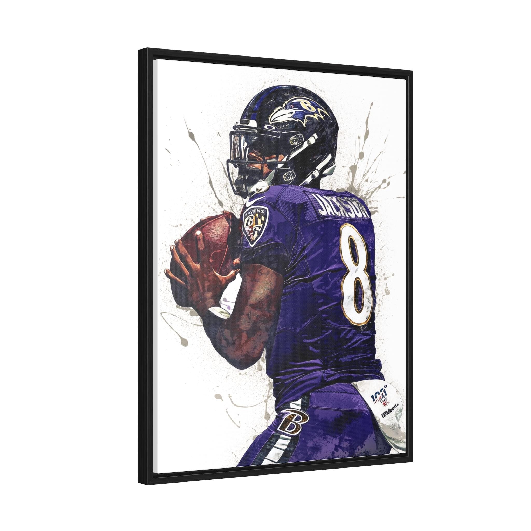 Lamar Jackson Print, Baltimore Ravens, Gallery Canvas Wrap or Museum-Quality Poster, Fine Art, Wall Decor for Man Cave, Kids room